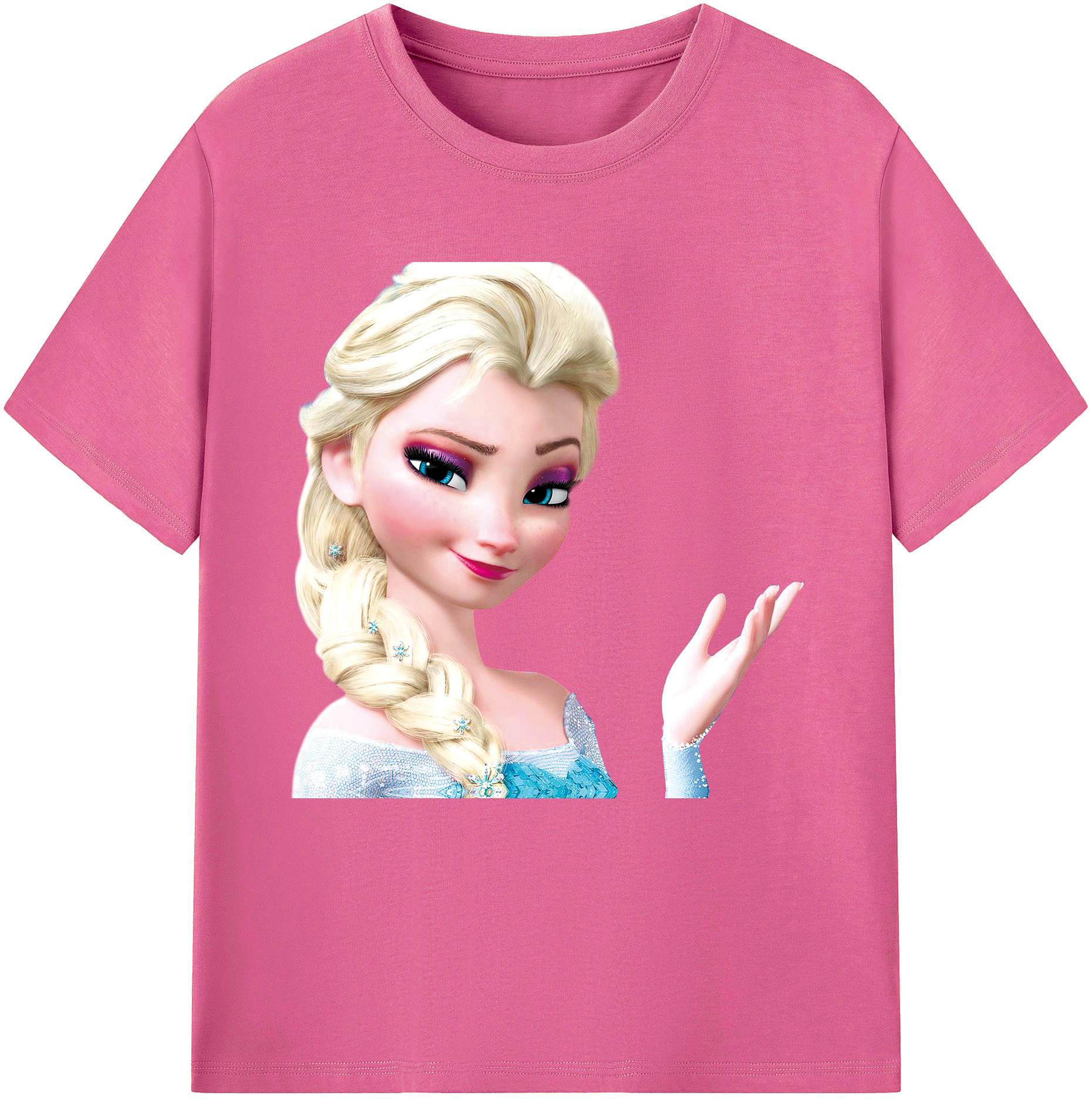 （画像用） アナと雪の女王 アンナ エルサ Frozen Anna Elsa レディースカジュアルプリントTシャツ（綿100％）