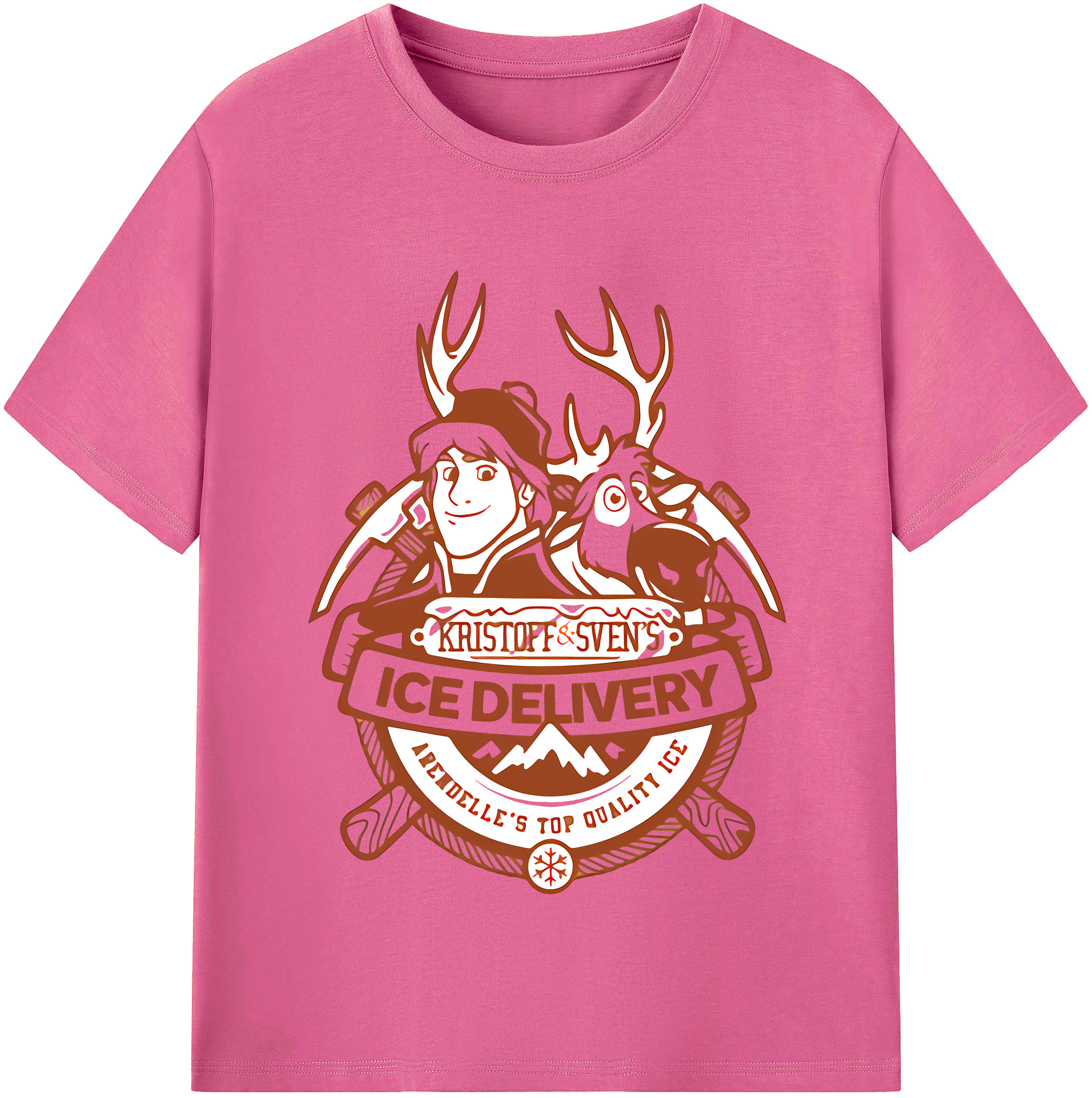 （画像用） アナと雪の女王 アンナ エルサ Frozen Anna Elsa レディースカジュアルプリントTシャツ（綿100％）