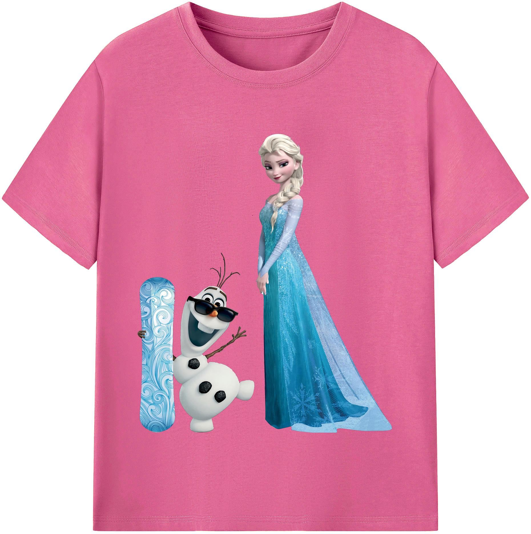 （画像用） アナと雪の女王 アンナ エルサ Frozen Anna Elsa レディースカジュアルプリントTシャツ（綿100％）