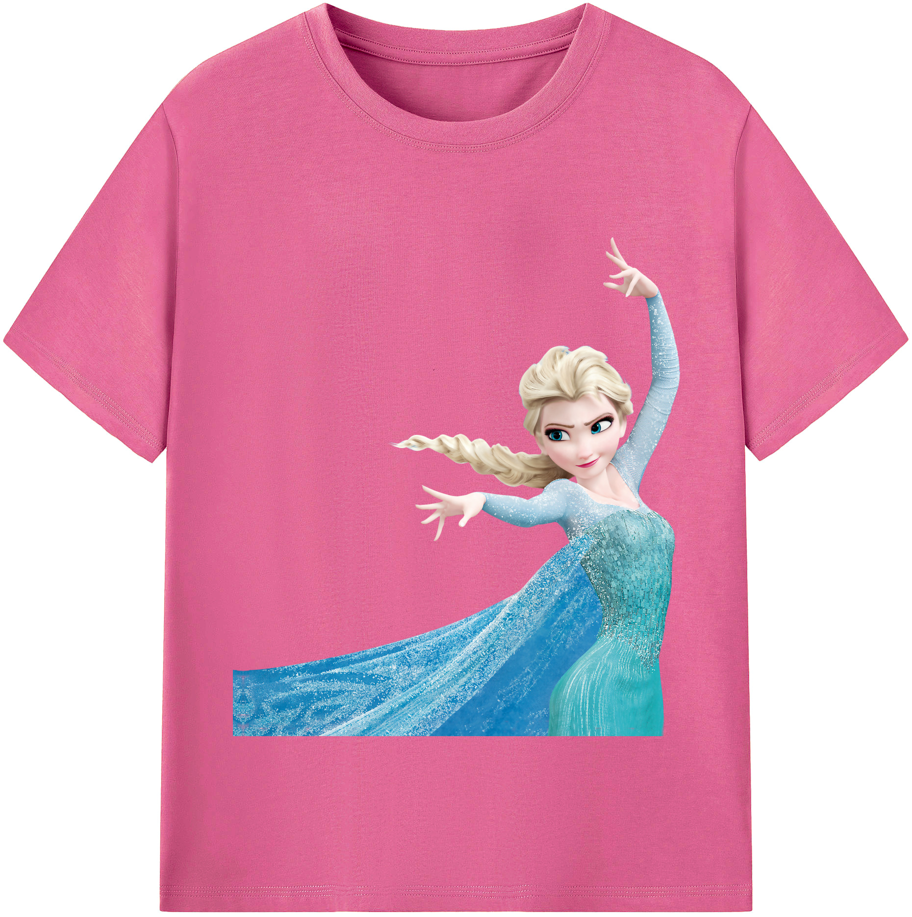 （画像用） アナと雪の女王 アンナ エルサ Frozen Anna Elsa レディースカジュアルプリントTシャツ（綿100％）