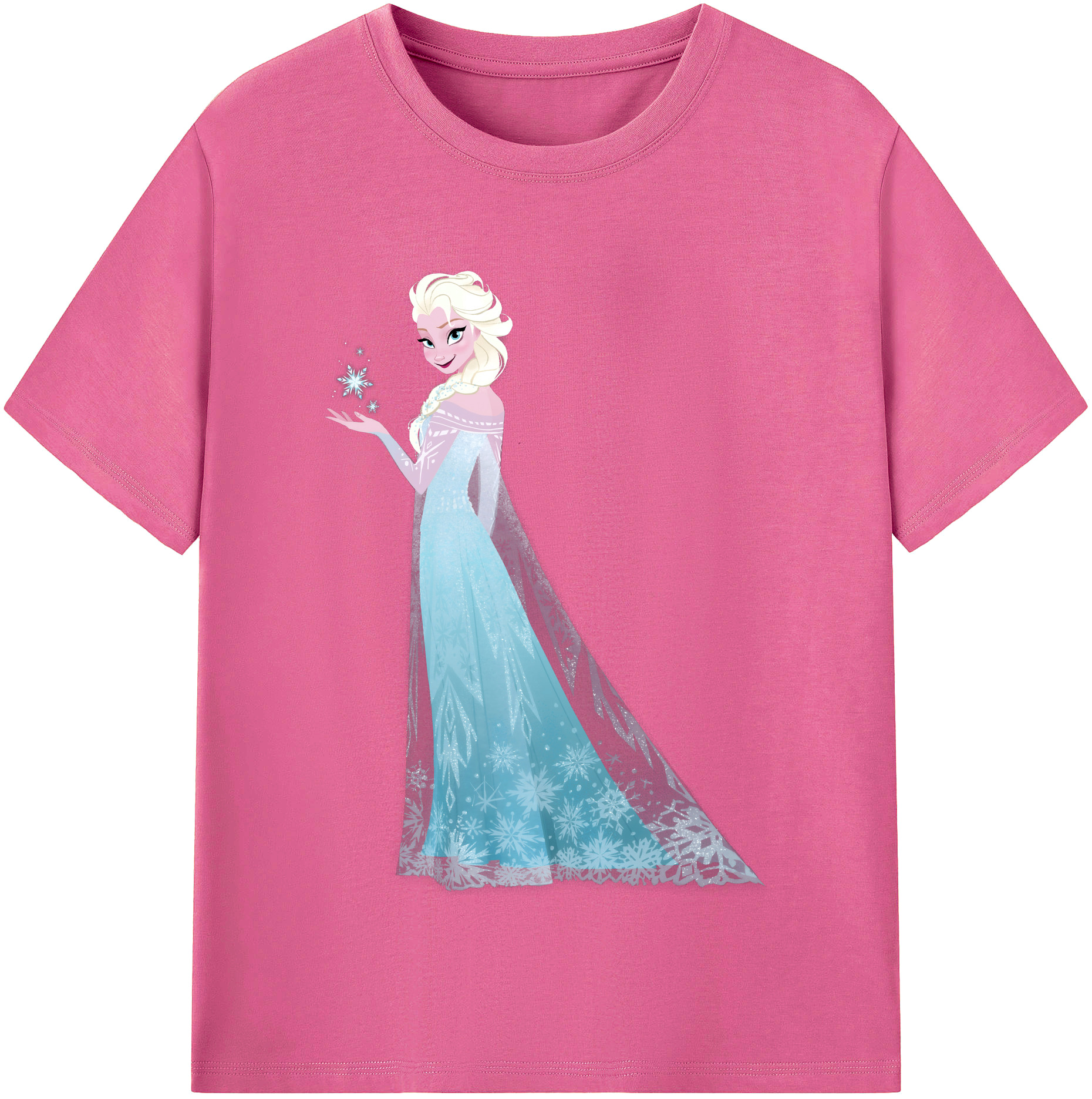 （画像用） アナと雪の女王 アンナ エルサ Frozen Anna Elsa レディースカジュアルプリントTシャツ（綿100％）