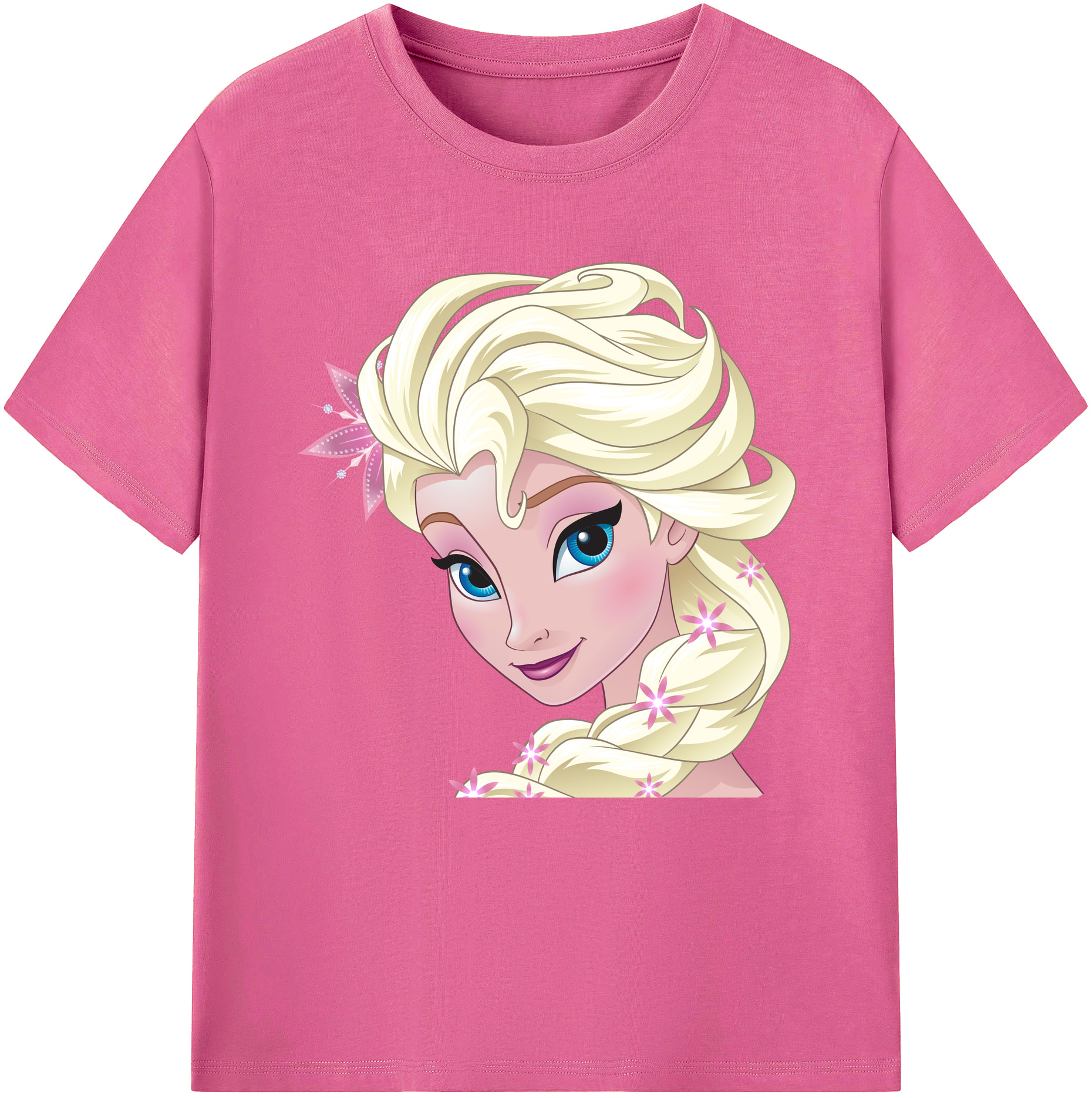 （画像用） アナと雪の女王 アンナ エルサ Frozen Anna Elsa レディースカジュアルプリントTシャツ（綿100％）