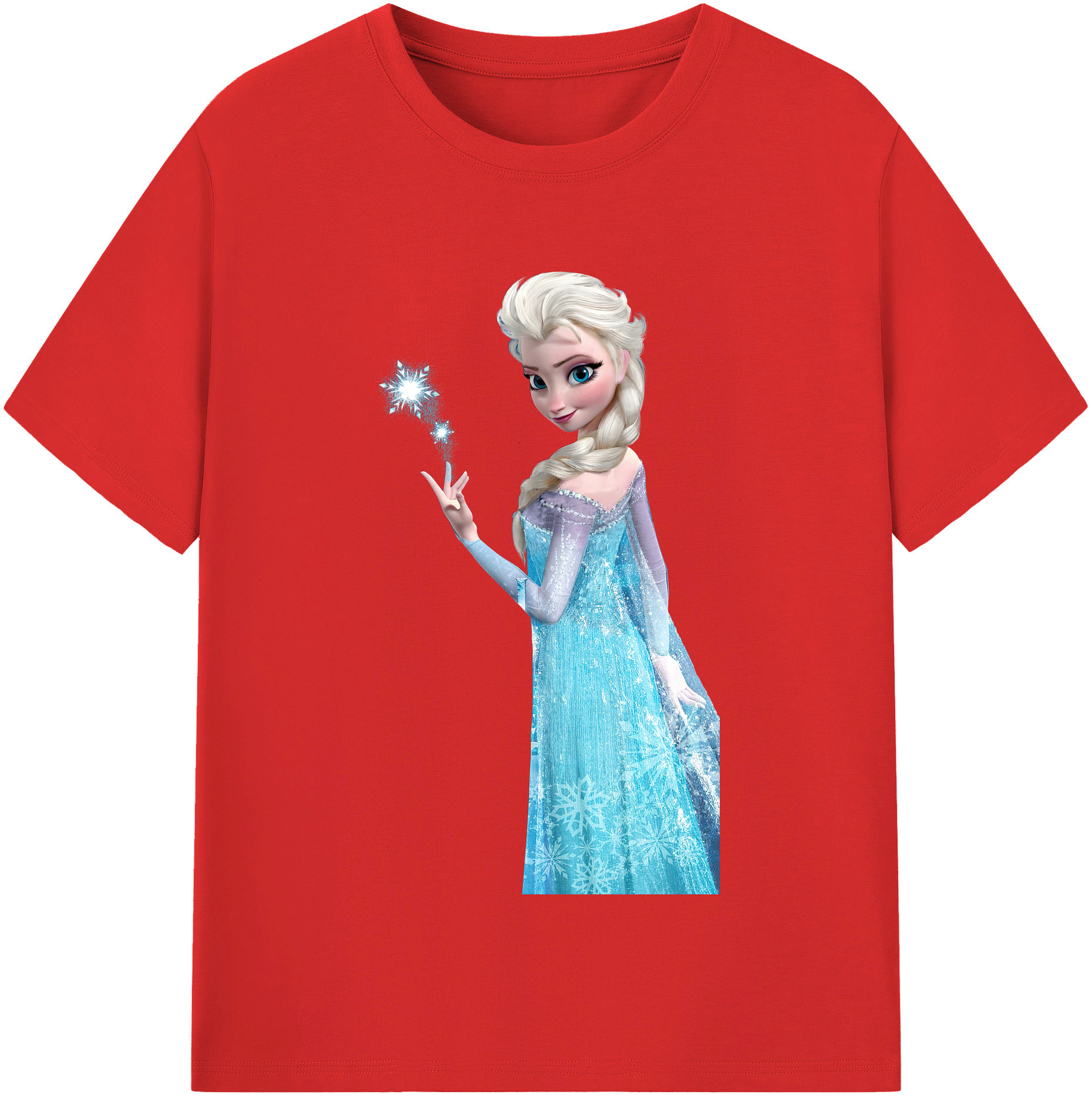 （画像用） アナと雪の女王 アンナ エルサ Frozen Anna Elsa レディースカジュアルプリントTシャツ（綿100％）