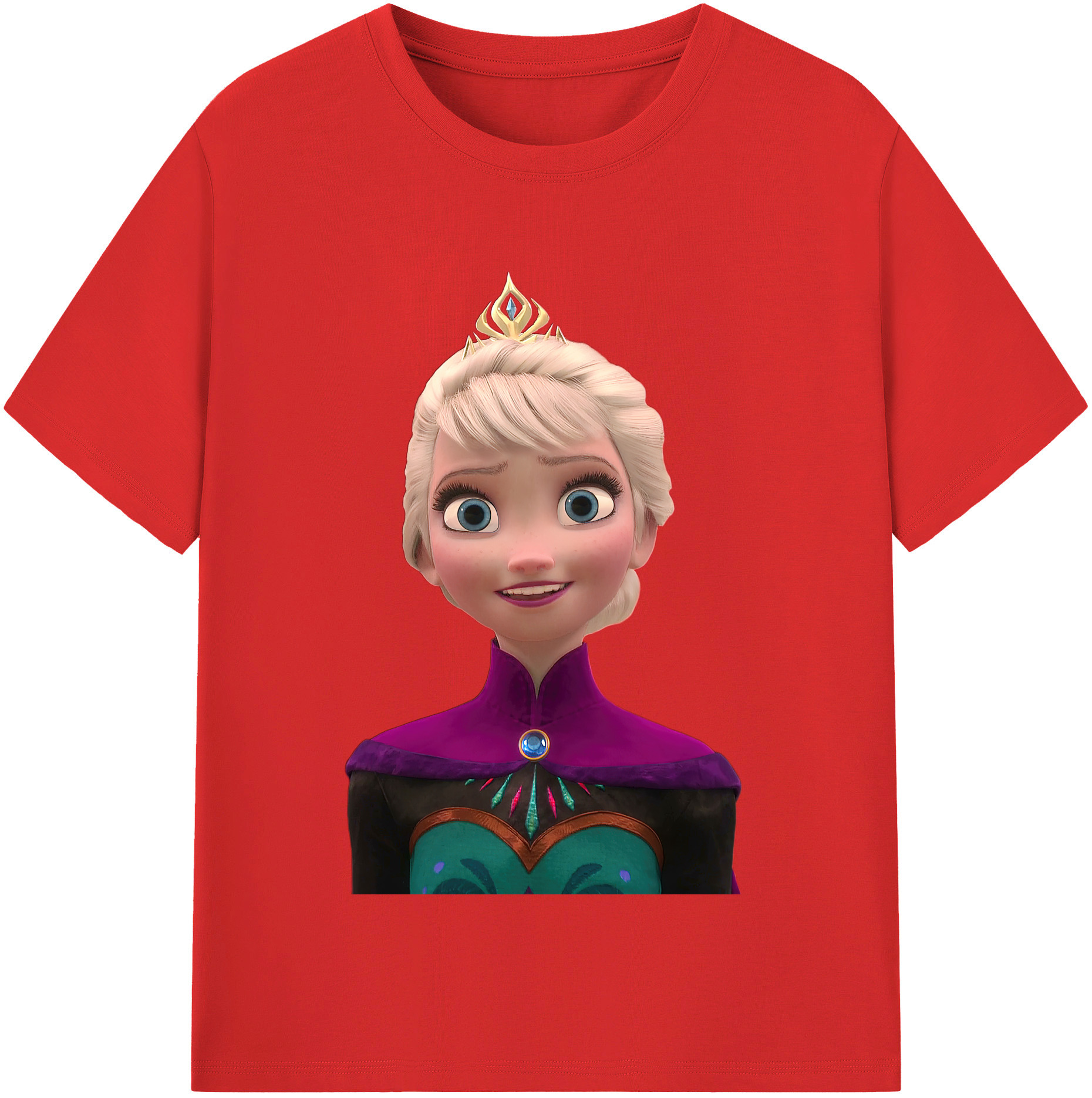 （画像用） アナと雪の女王 アンナ エルサ Frozen Anna Elsa レディースカジュアルプリントTシャツ（綿100％）