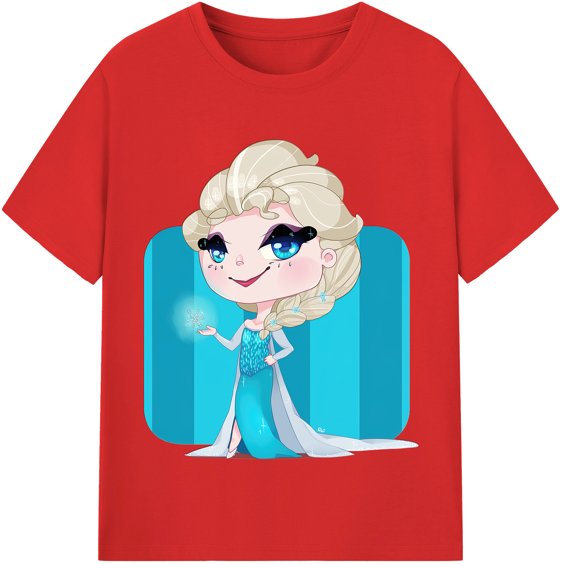 （画像用） アナと雪の女王 アンナ エルサ Frozen Anna Elsa レディースカジュアルプリントTシャツ（綿100％）