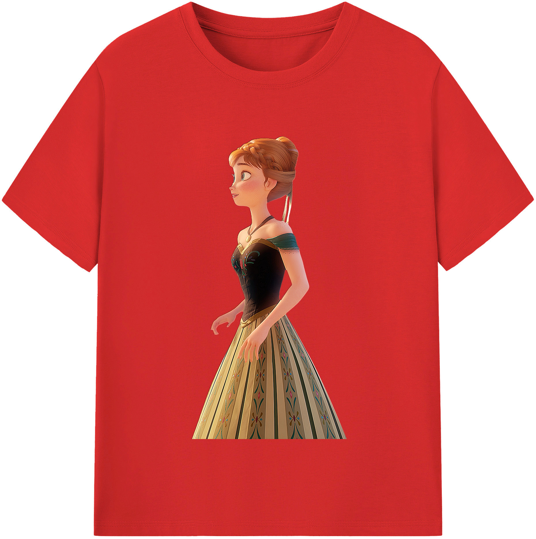 （画像用） アナと雪の女王 アンナ エルサ Frozen Anna Elsa レディースカジュアルプリントTシャツ（綿100％）
