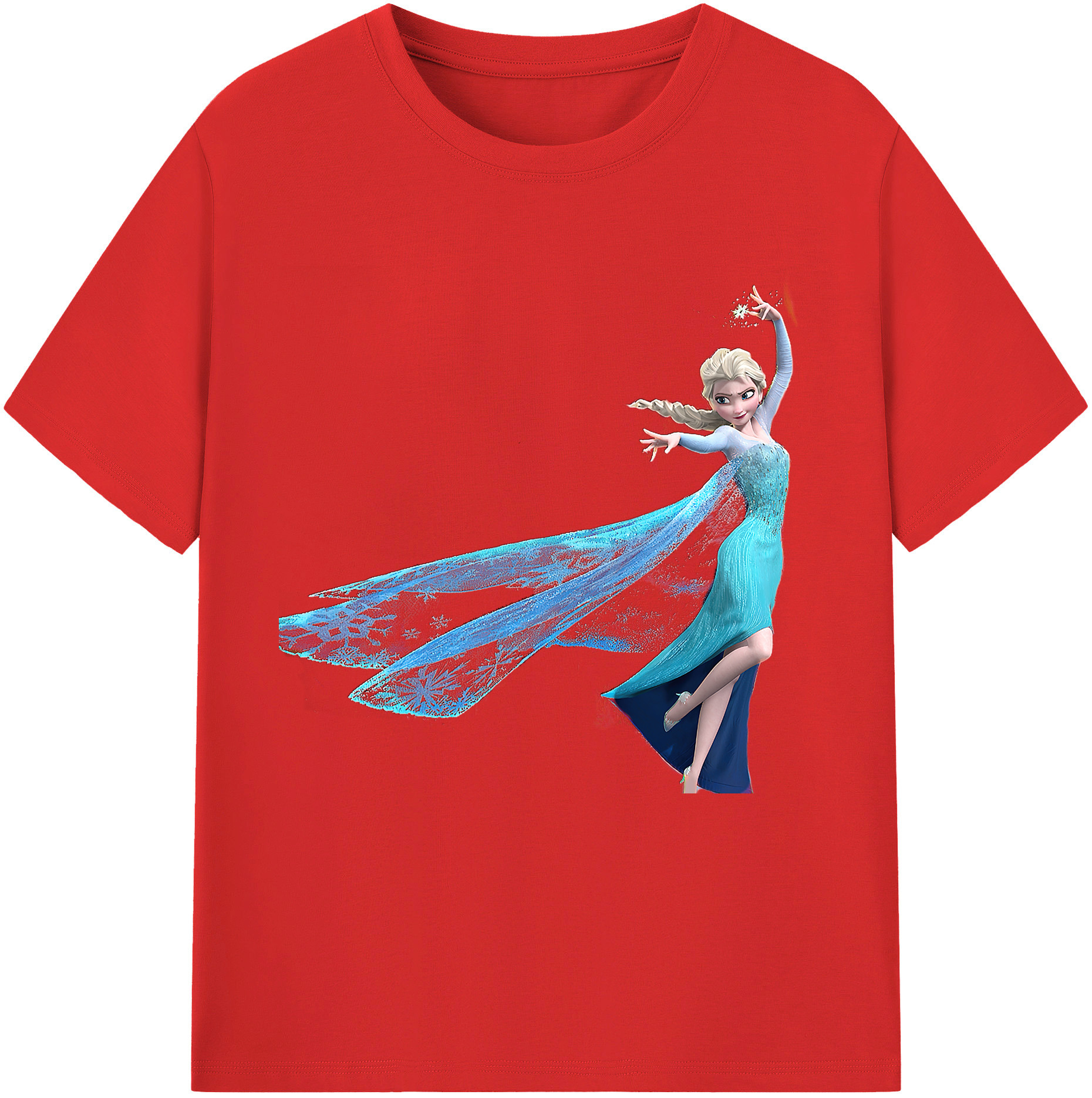 （画像用） アナと雪の女王 アンナ エルサ Frozen Anna Elsa レディースカジュアルプリントTシャツ（綿100％）