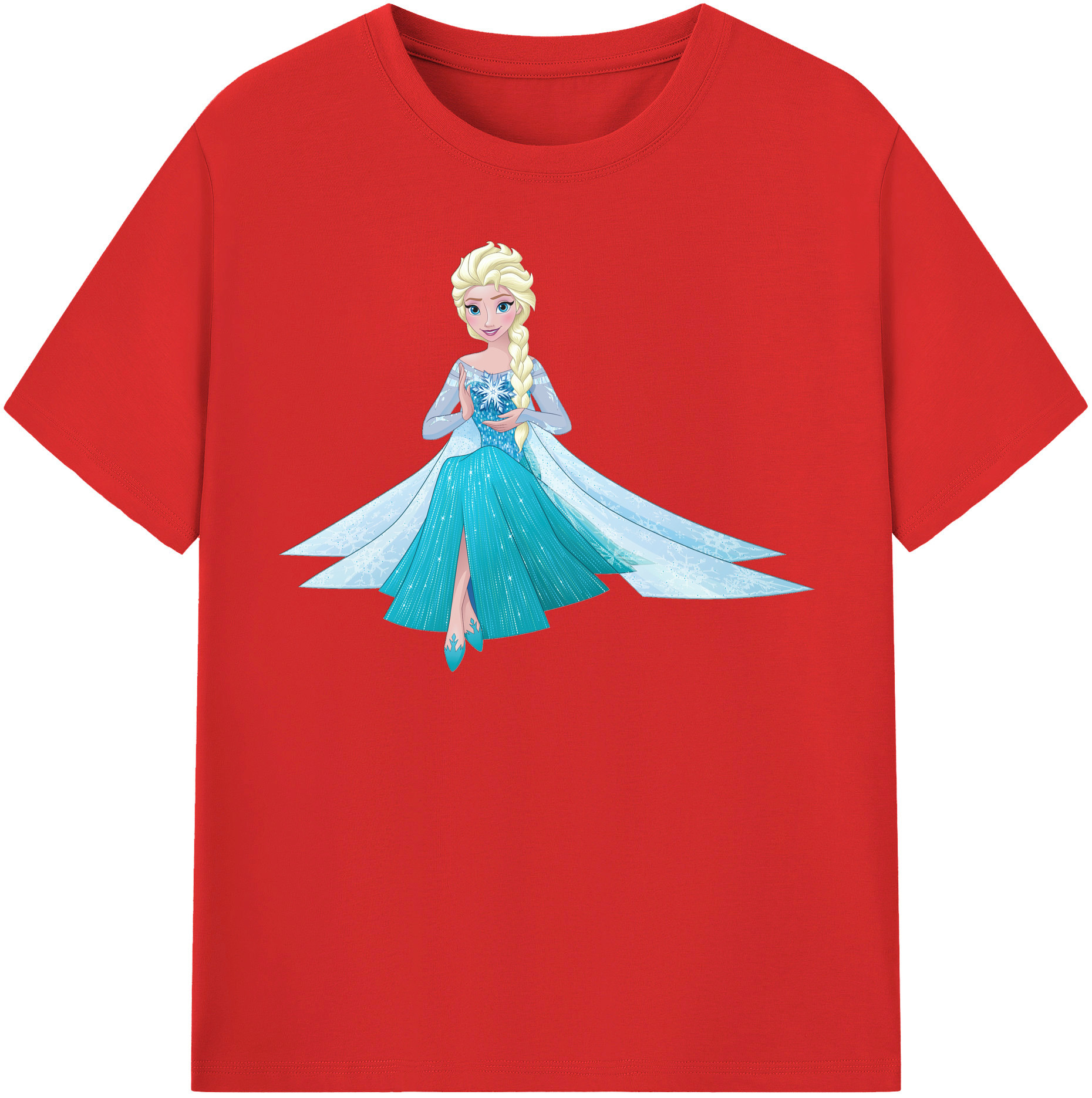 （画像用） アナと雪の女王 アンナ エルサ Frozen Anna Elsa レディースカジュアルプリントTシャツ（綿100％）