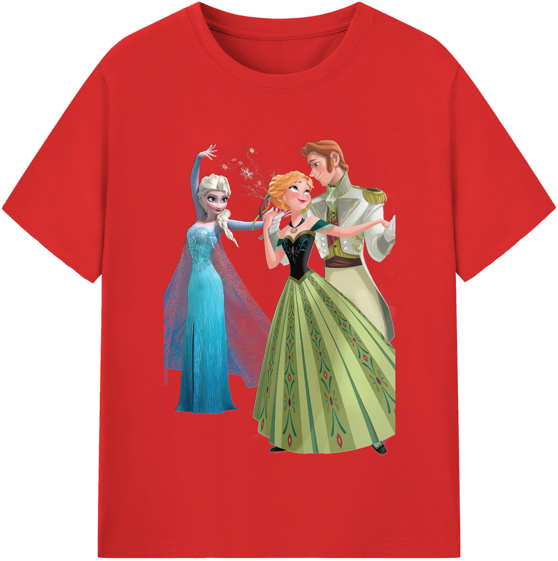 （画像用） アナと雪の女王 アンナ エルサ Frozen Anna Elsa レディースカジュアルプリントTシャツ（綿100％）