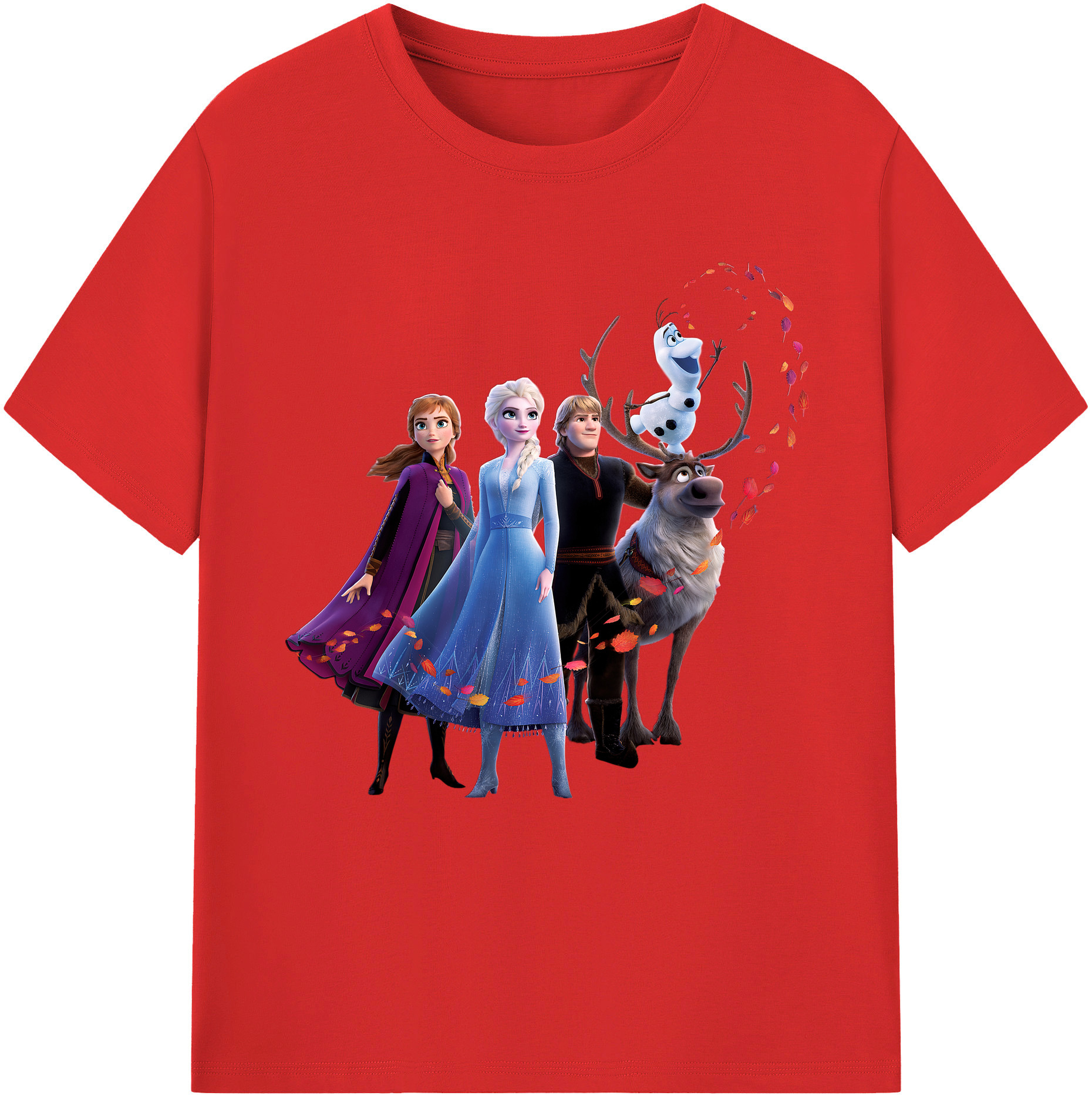 （画像用） アナと雪の女王 アンナ エルサ Frozen Anna Elsa レディースカジュアルプリントTシャツ（綿100％）