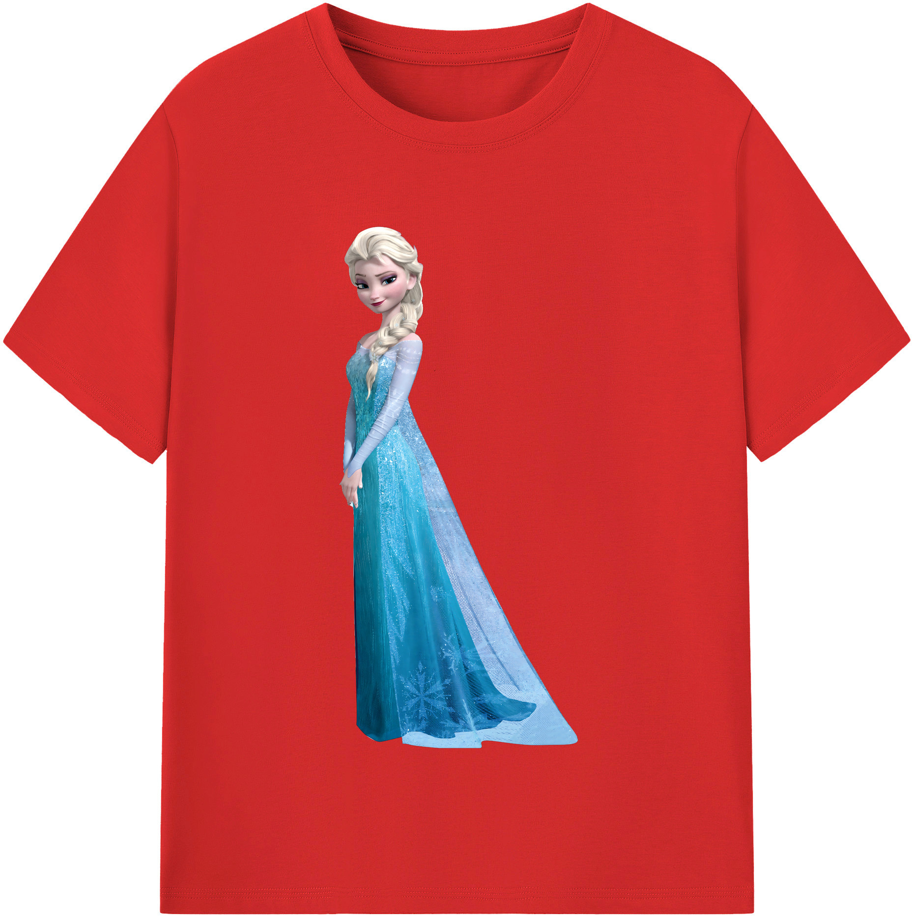 （画像用） アナと雪の女王 アンナ エルサ Frozen Anna Elsa レディースカジュアルプリントTシャツ（綿100％）