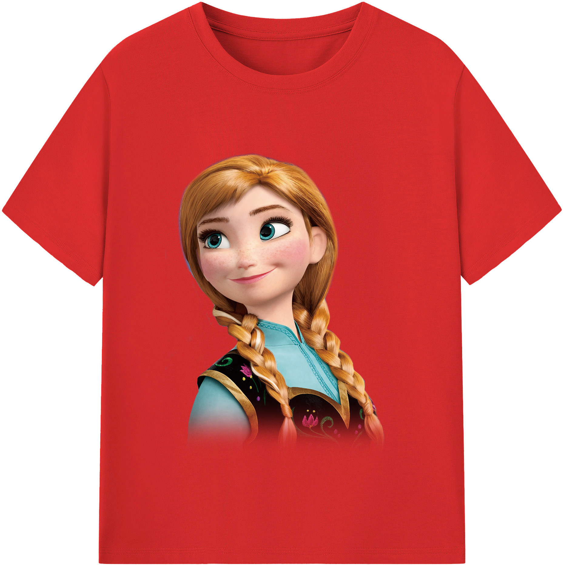 （画像用） アナと雪の女王 アンナ エルサ Frozen Anna Elsa レディースカジュアルプリントTシャツ（綿100％）