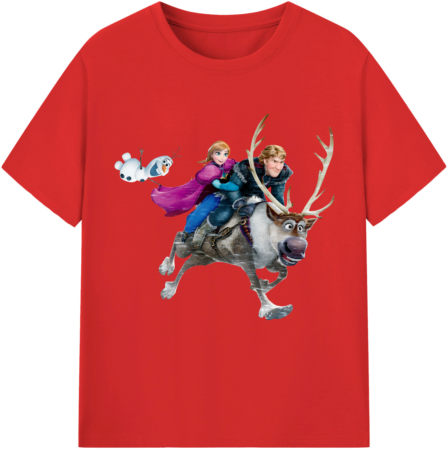 （画像用） アナと雪の女王 アンナ エルサ Frozen Anna Elsa レディースカジュアルプリントTシャツ（綿100％）