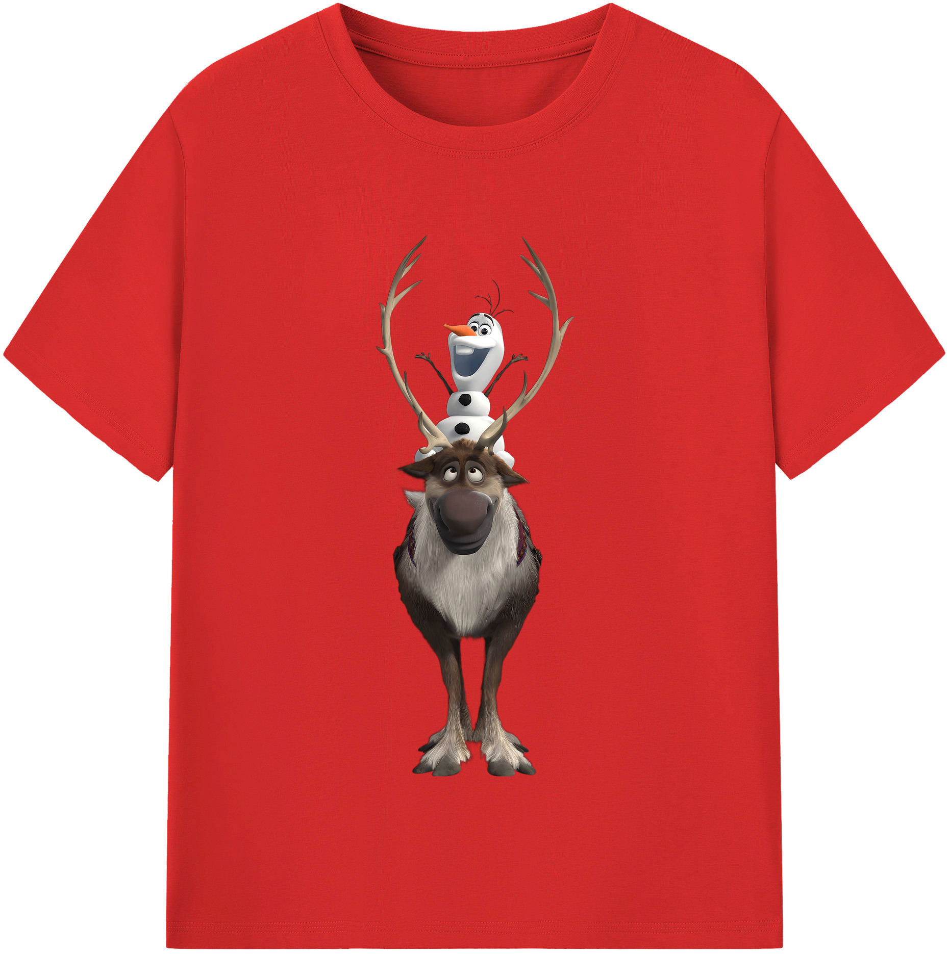 （画像用） アナと雪の女王 アンナ エルサ Frozen Anna Elsa レディースカジュアルプリントTシャツ（綿100％）