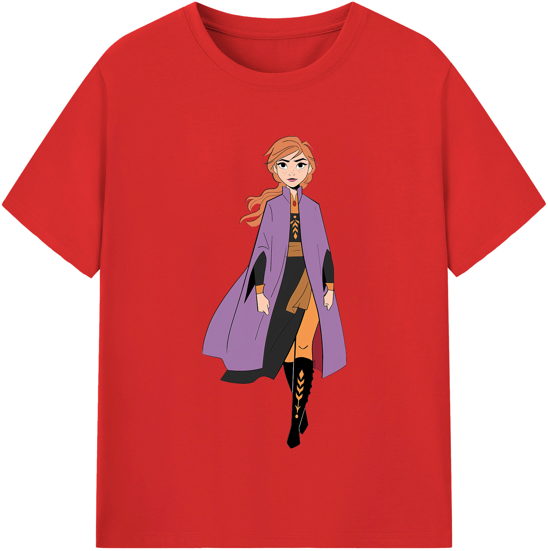 （画像用） アナと雪の女王 アンナ エルサ Frozen Anna Elsa レディースカジュアルプリントTシャツ（綿100％）