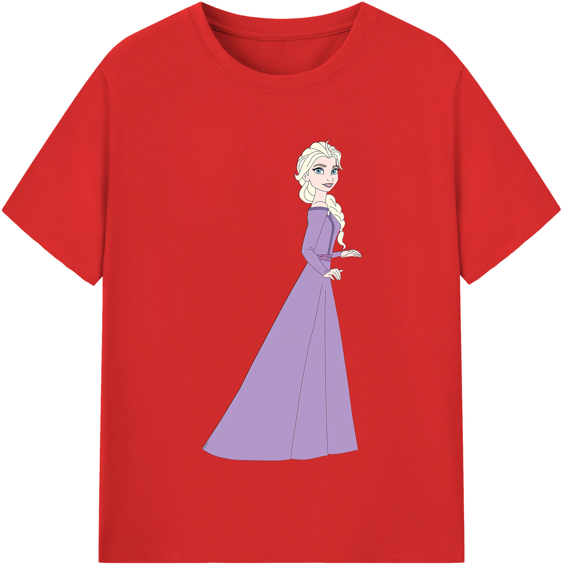 （画像用） アナと雪の女王 アンナ エルサ Frozen Anna Elsa レディースカジュアルプリントTシャツ（綿100％）
