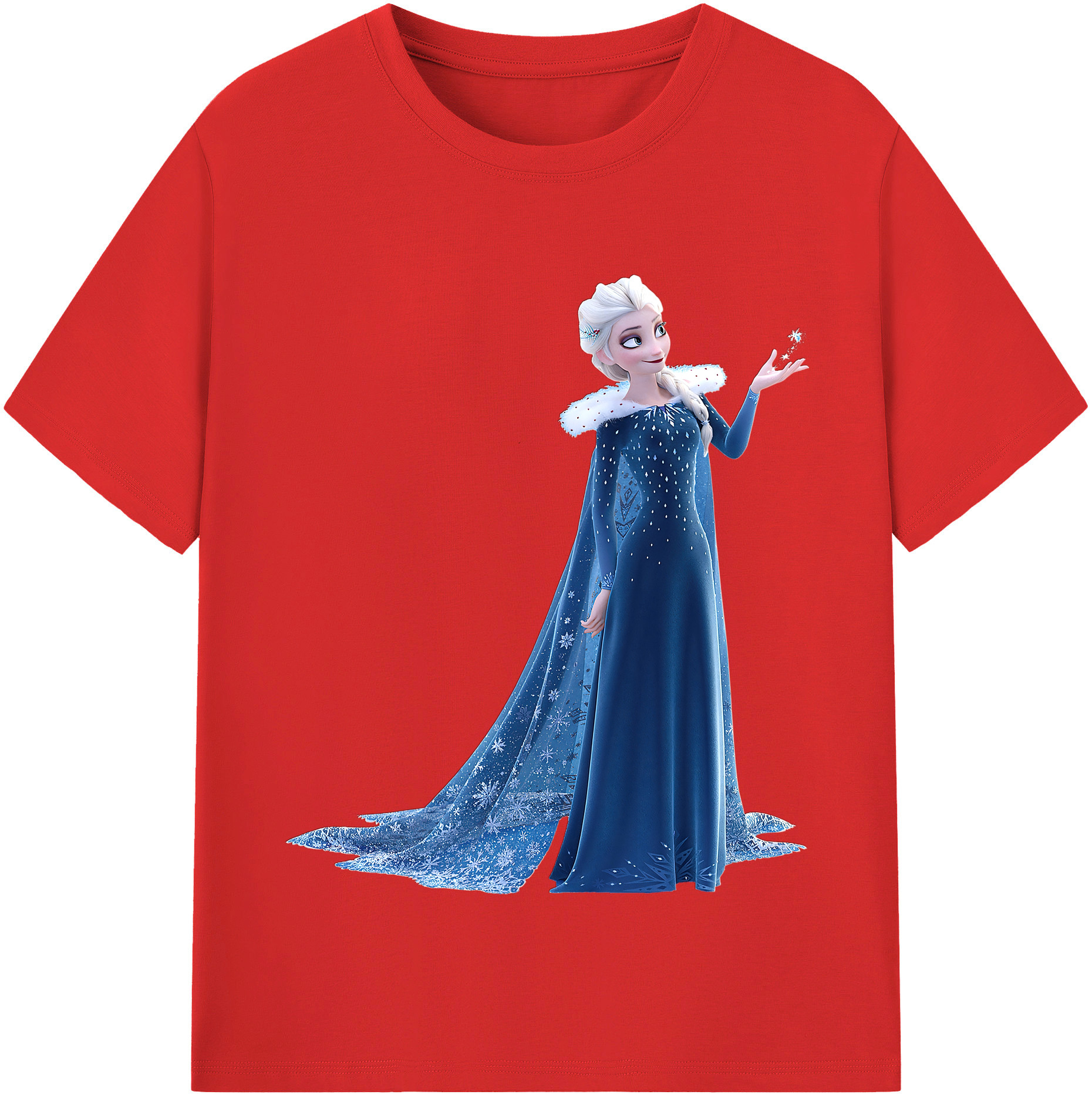 （画像用） アナと雪の女王 アンナ エルサ Frozen Anna Elsa レディースカジュアルプリントTシャツ（綿100％）