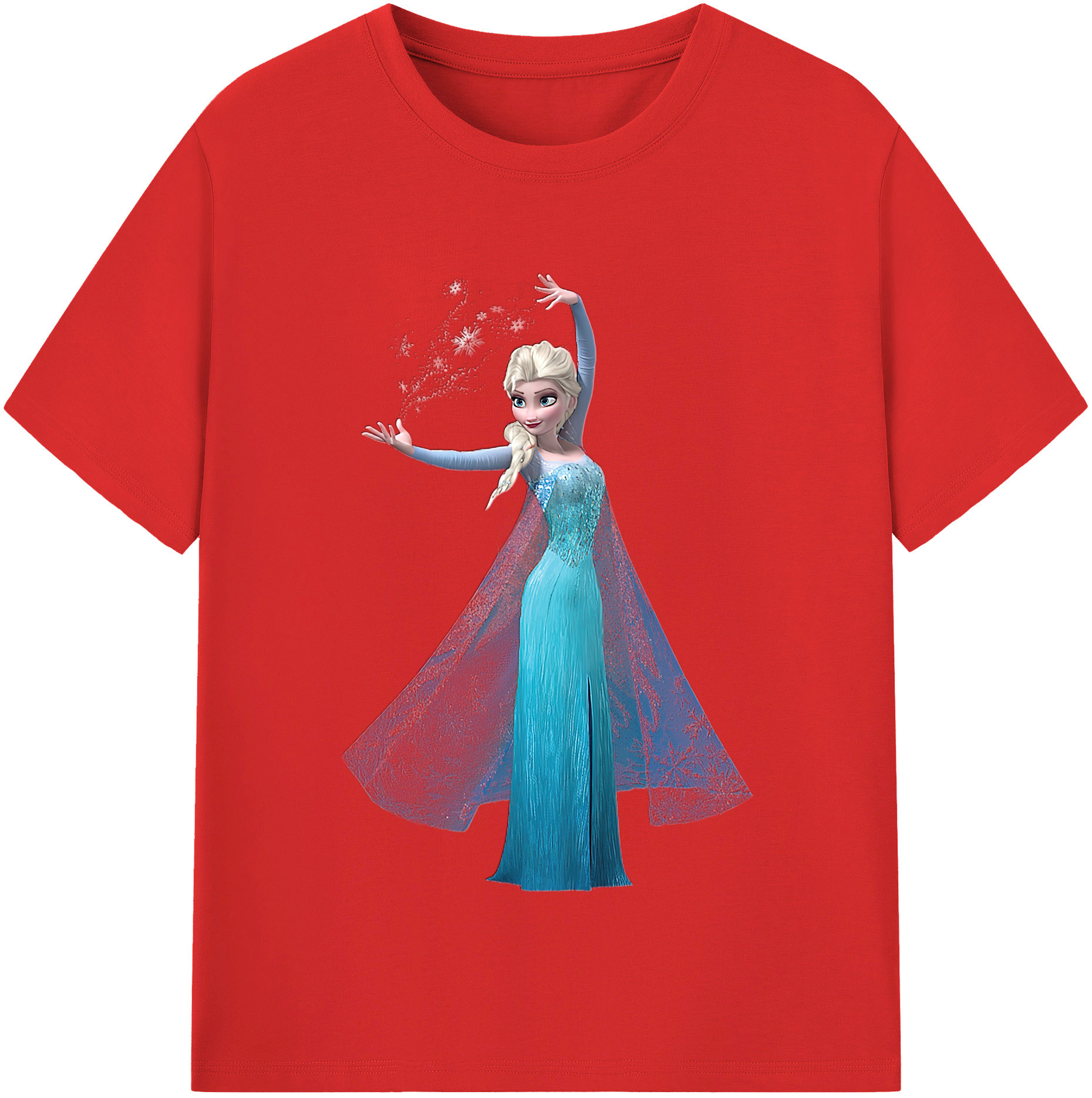 （画像用） アナと雪の女王 アンナ エルサ Frozen Anna Elsa レディースカジュアルプリントTシャツ（綿100％）