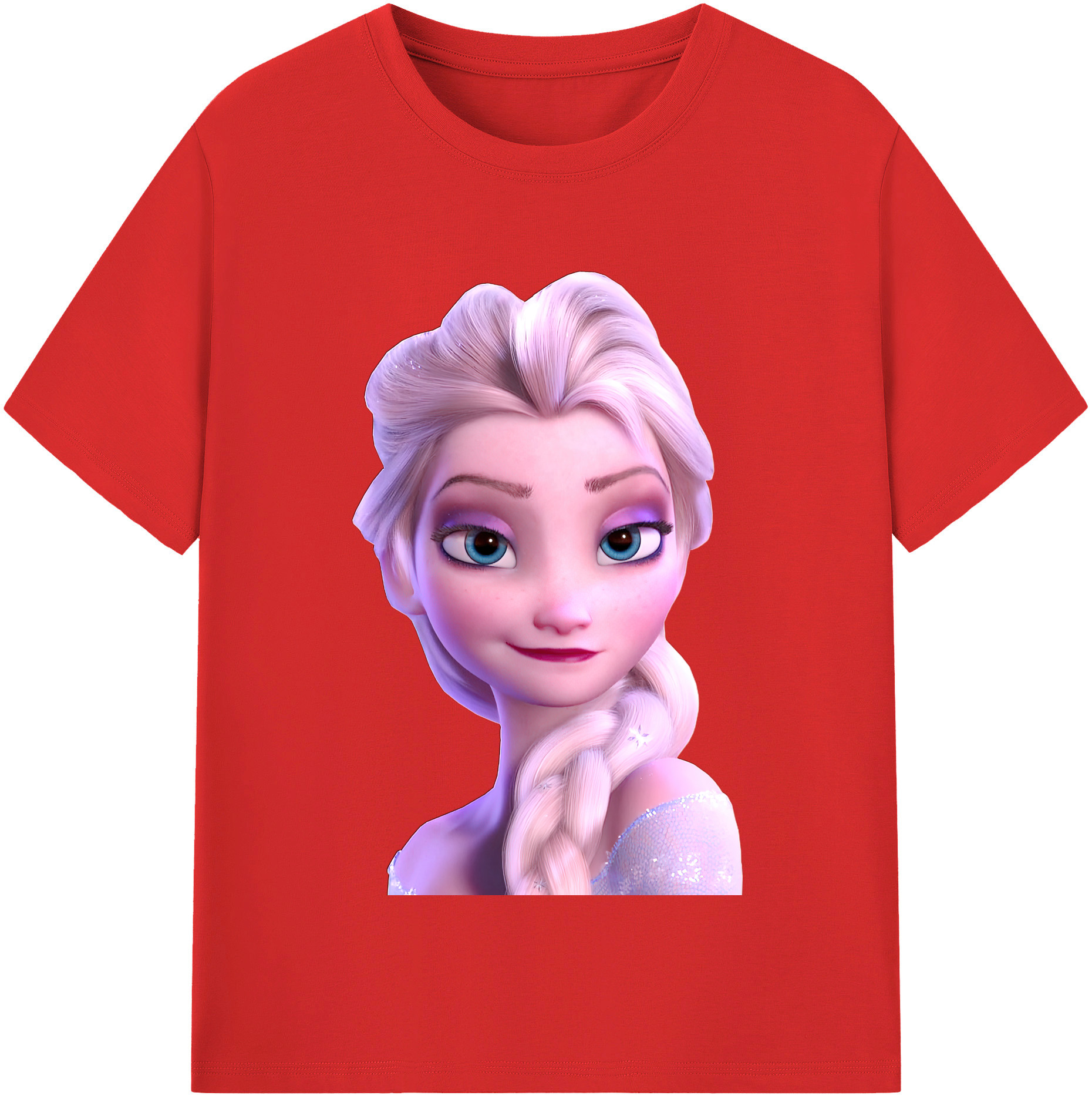 （画像用） アナと雪の女王 アンナ エルサ Frozen Anna Elsa レディースカジュアルプリントTシャツ（綿100％）