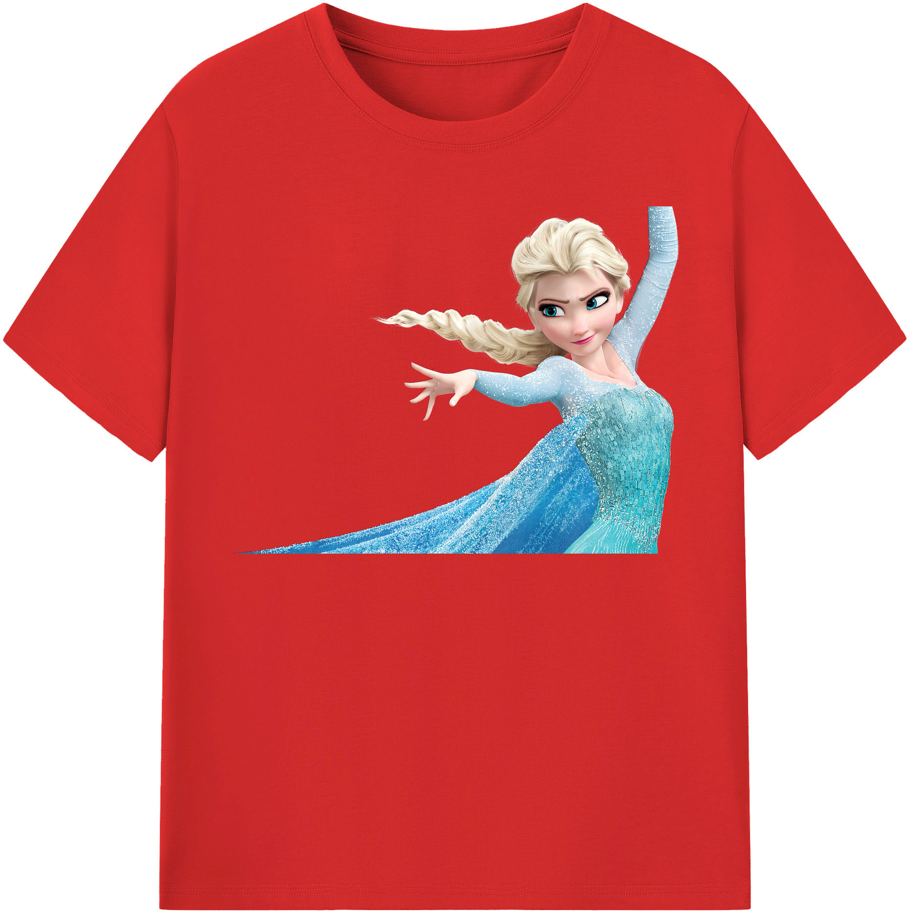 （画像用） アナと雪の女王 アンナ エルサ Frozen Anna Elsa レディースカジュアルプリントTシャツ（綿100％）