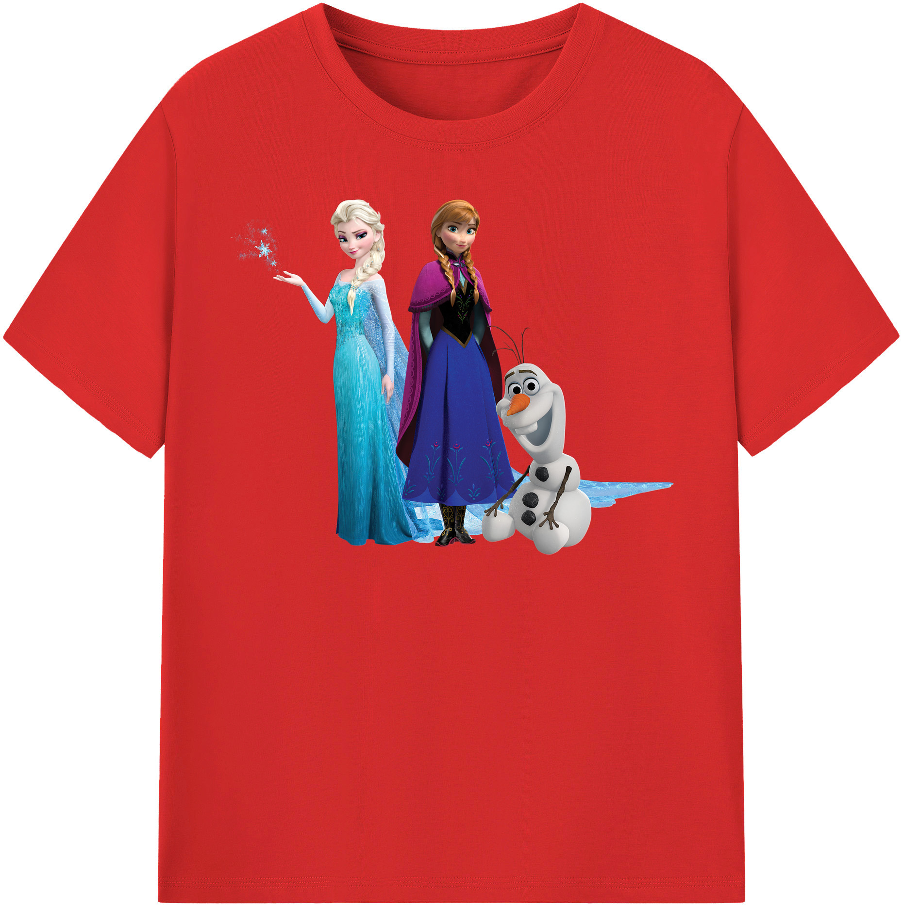 （画像用） アナと雪の女王 アンナ エルサ Frozen Anna Elsa レディースカジュアルプリントTシャツ（綿100％）