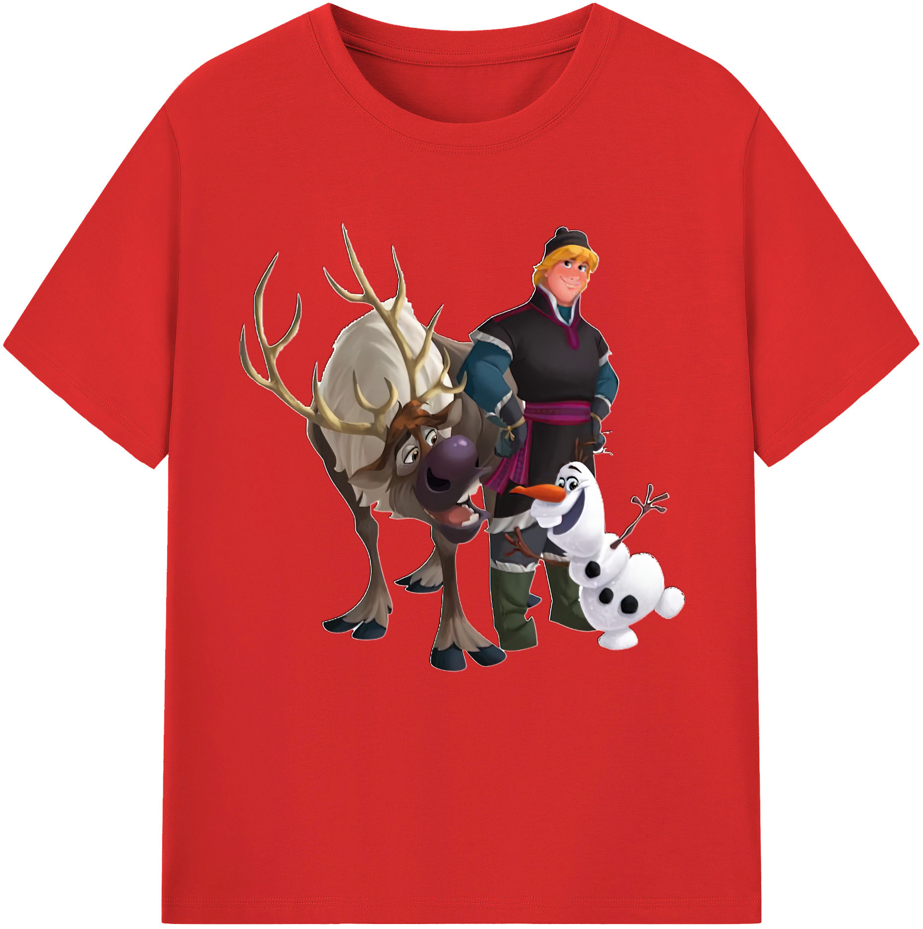 （画像用） アナと雪の女王 アンナ エルサ Frozen Anna Elsa レディースカジュアルプリントTシャツ（綿100％）