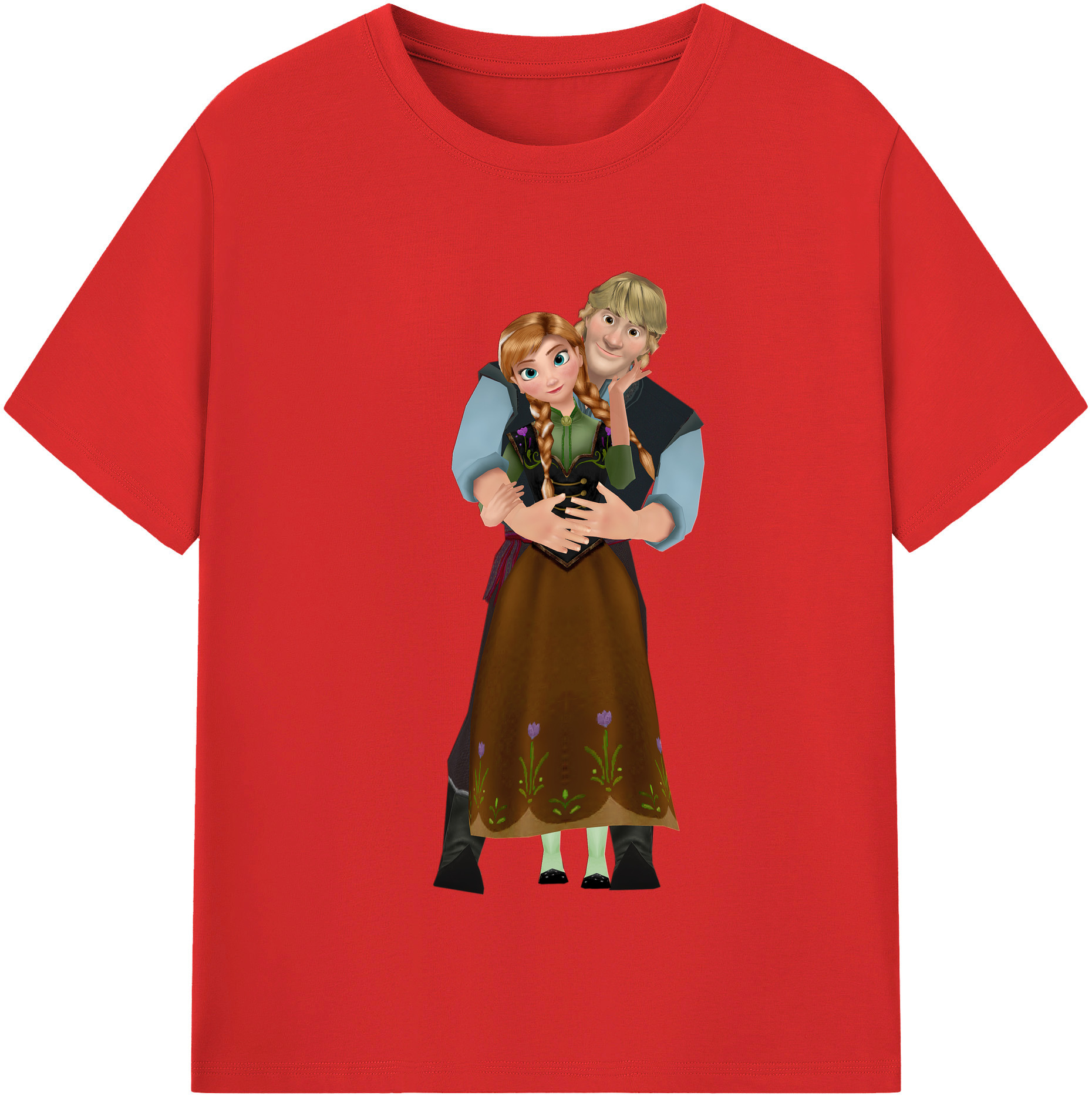 （画像用） アナと雪の女王 アンナ エルサ Frozen Anna Elsa レディースカジュアルプリントTシャツ（綿100％）
