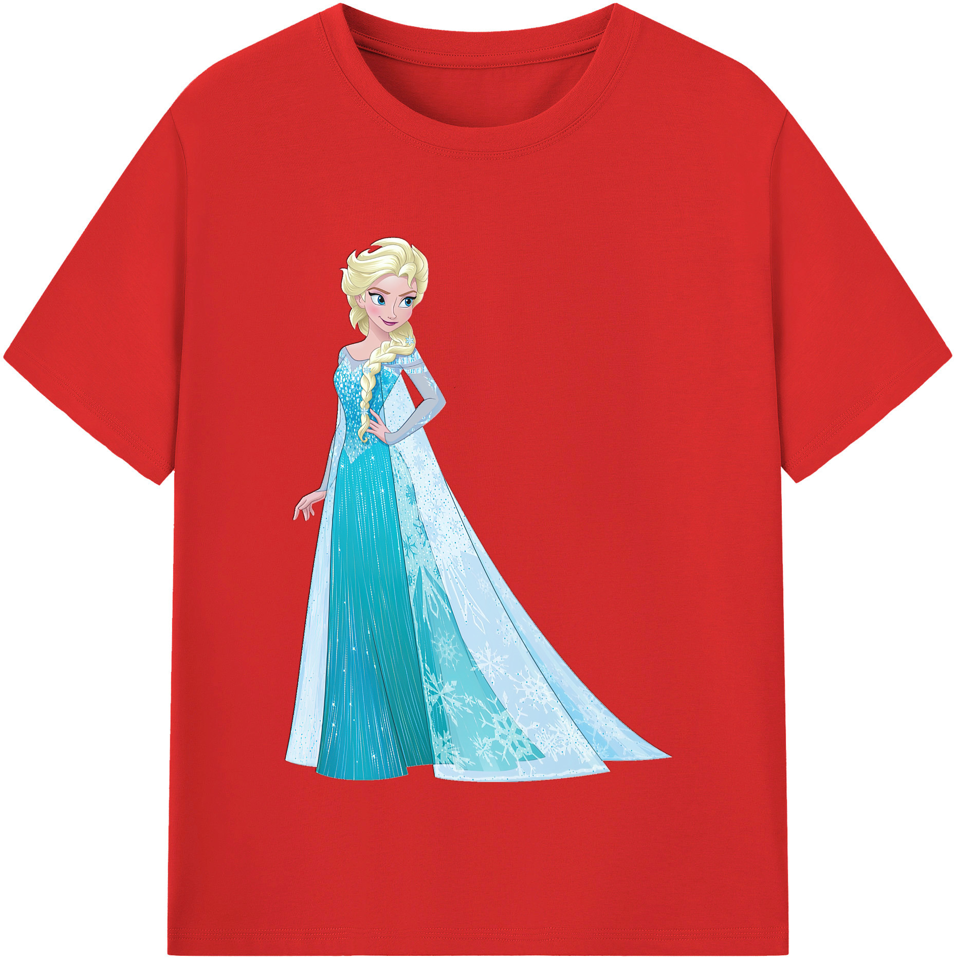 （画像用） アナと雪の女王 アンナ エルサ Frozen Anna Elsa レディースカジュアルプリントTシャツ（綿100％）