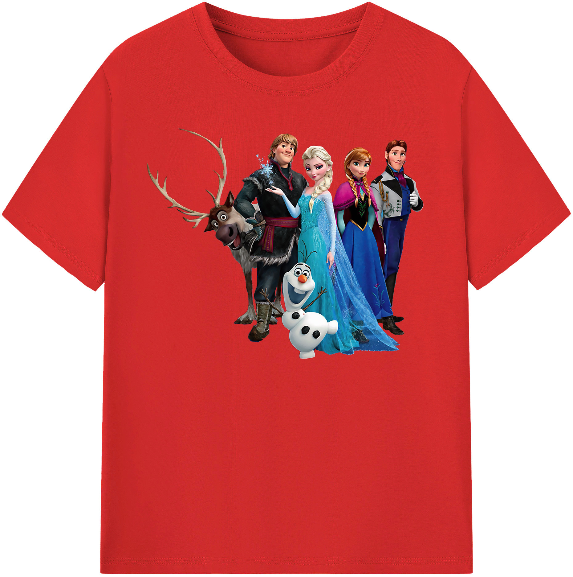 （画像用） アナと雪の女王 アンナ エルサ Frozen Anna Elsa レディースカジュアルプリントTシャツ（綿100％）