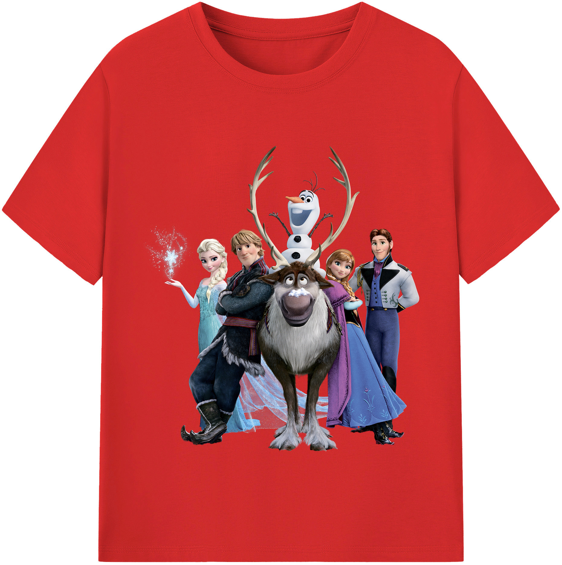 （画像用） アナと雪の女王 アンナ エルサ Frozen Anna Elsa レディースカジュアルプリントTシャツ（綿100％）
