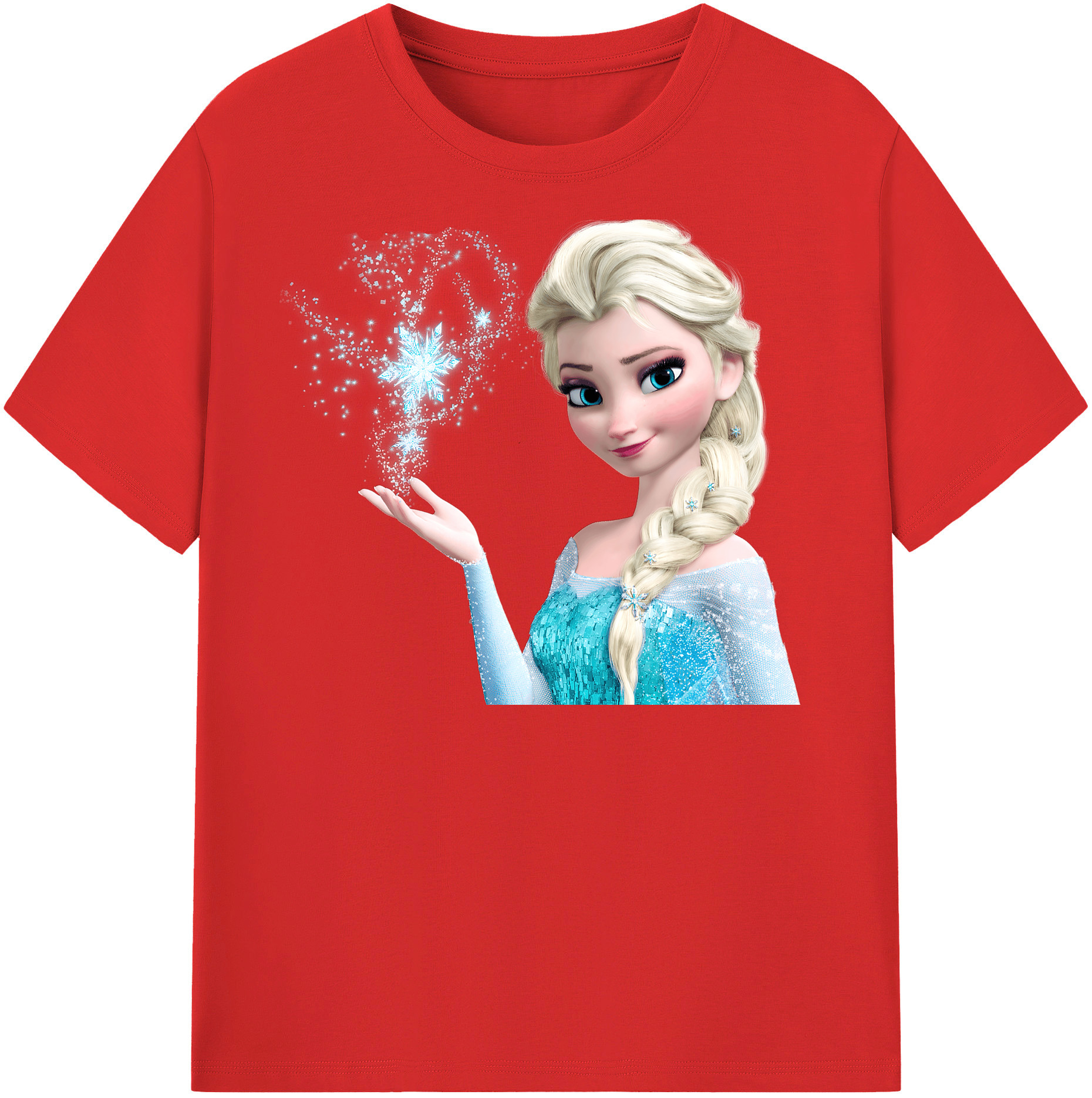 （画像用） アナと雪の女王 アンナ エルサ Frozen Anna Elsa レディースカジュアルプリントTシャツ（綿100％）