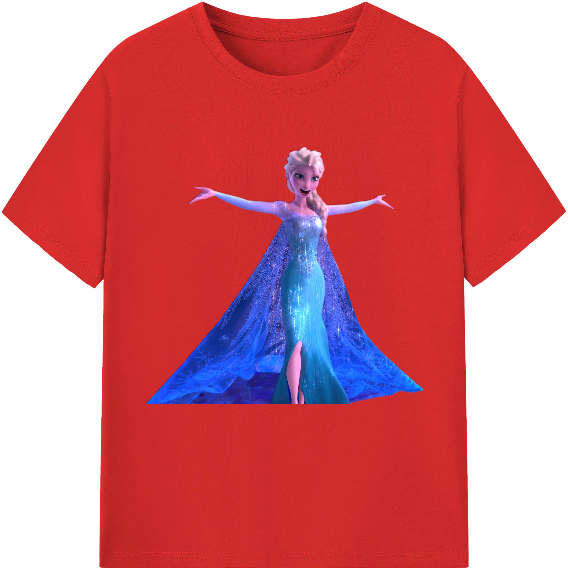 （画像用） アナと雪の女王 アンナ エルサ Frozen Anna Elsa レディースカジュアルプリントTシャツ（綿100％）