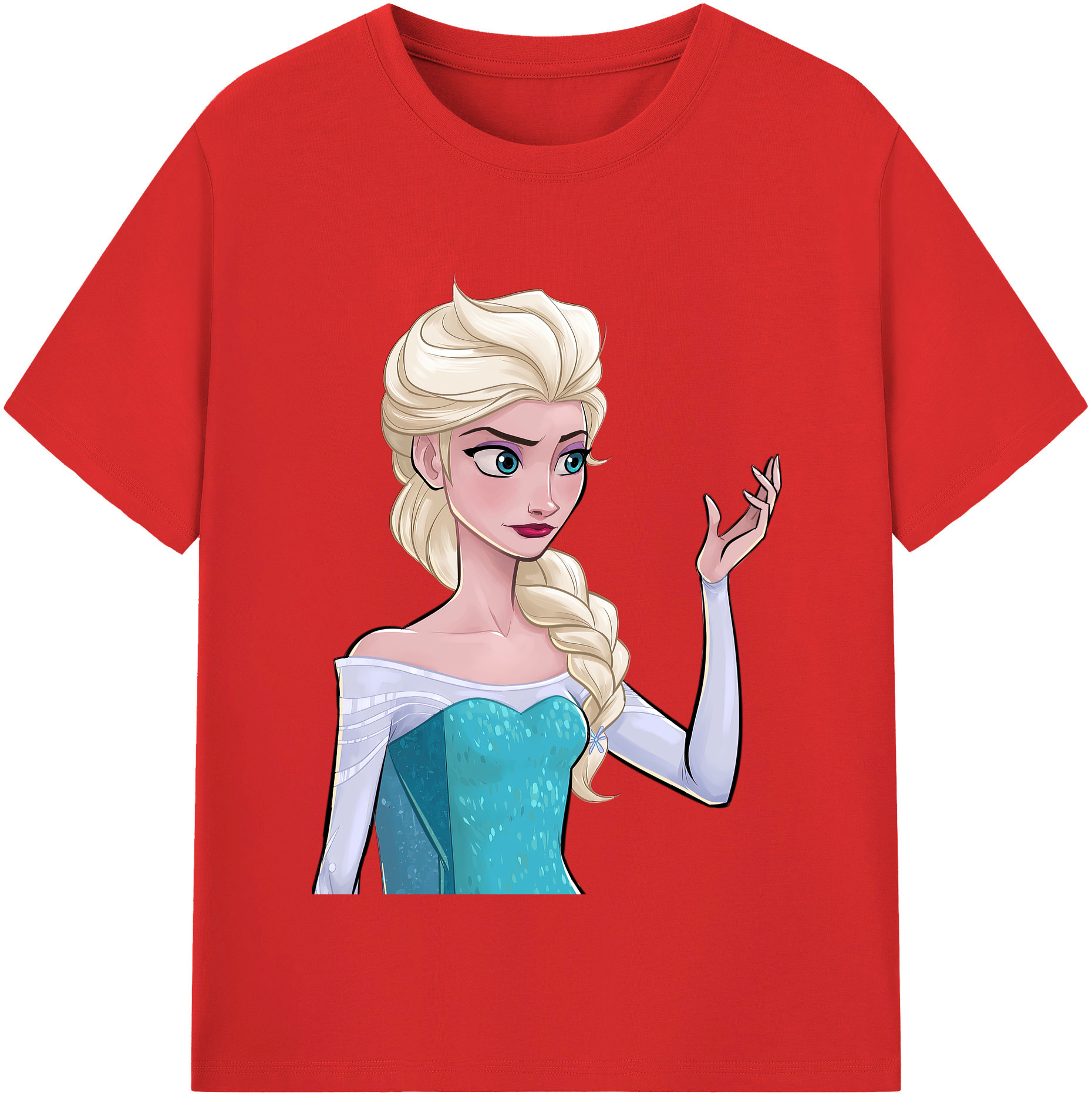 （画像用） アナと雪の女王 アンナ エルサ Frozen Anna Elsa レディースカジュアルプリントTシャツ（綿100％）