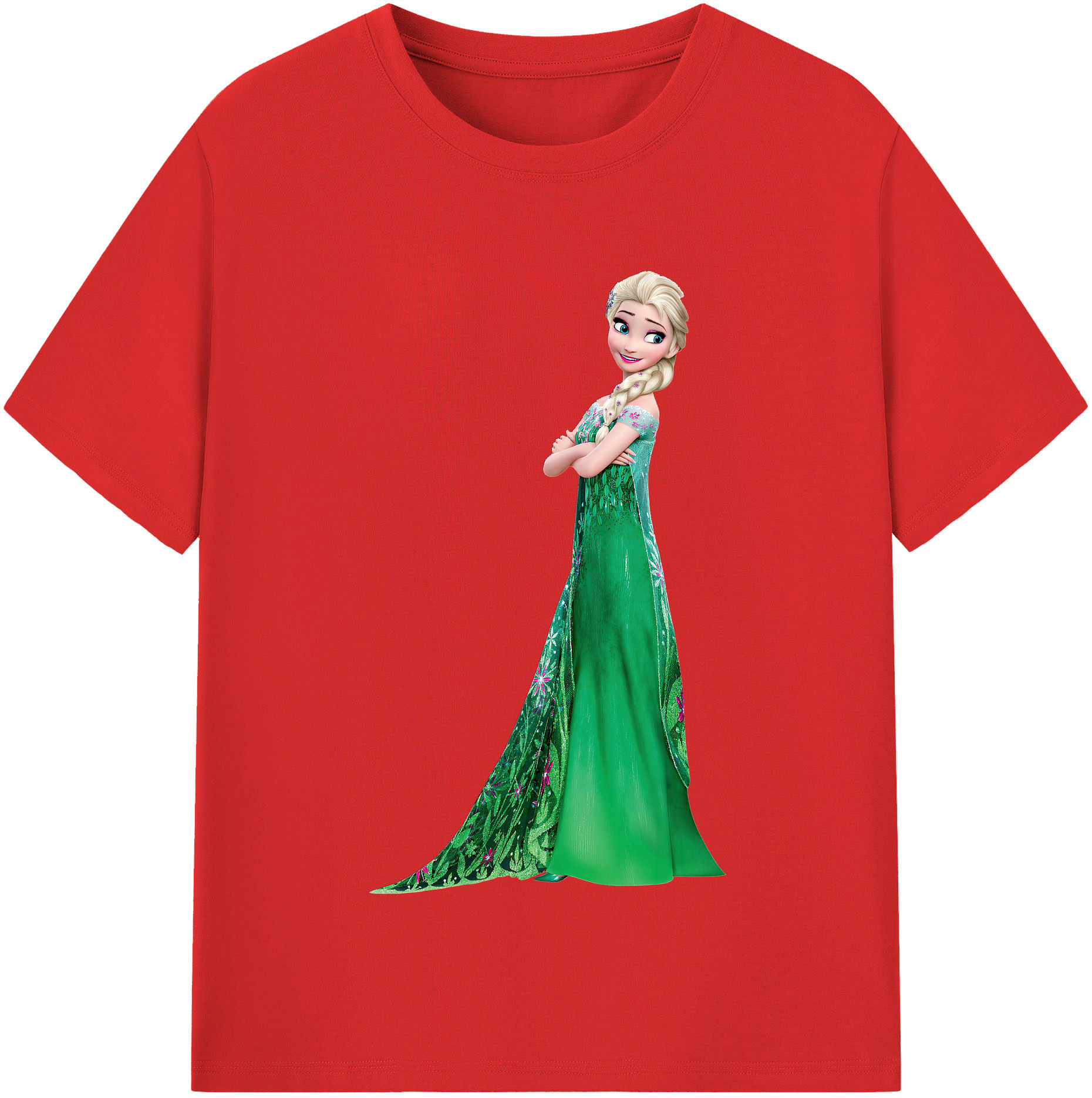 （画像用） アナと雪の女王 アンナ エルサ Frozen Anna Elsa レディースカジュアルプリントTシャツ（綿100％）