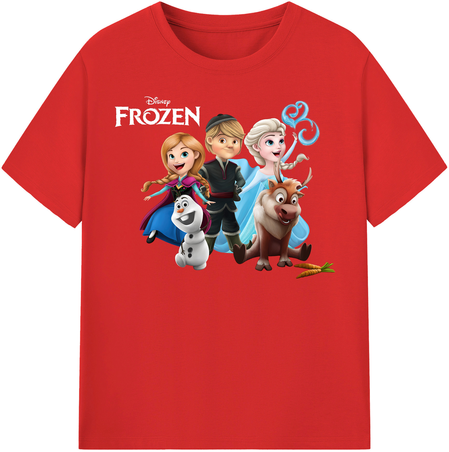 （画像用） アナと雪の女王 アンナ エルサ Frozen Anna Elsa レディースカジュアルプリントTシャツ（綿100％）