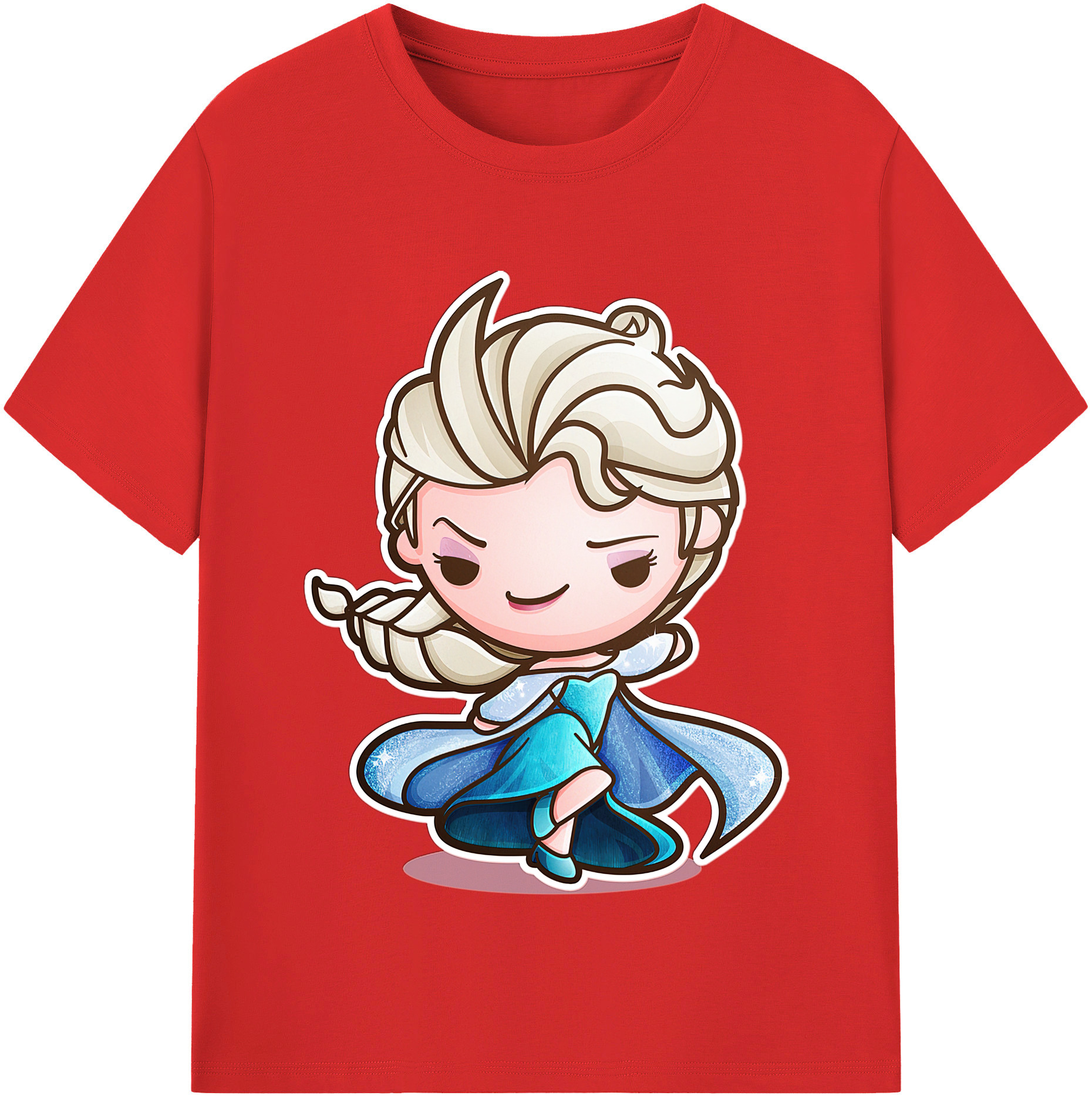 （画像用） アナと雪の女王 アンナ エルサ Frozen Anna Elsa レディースカジュアルプリントTシャツ（綿100％）