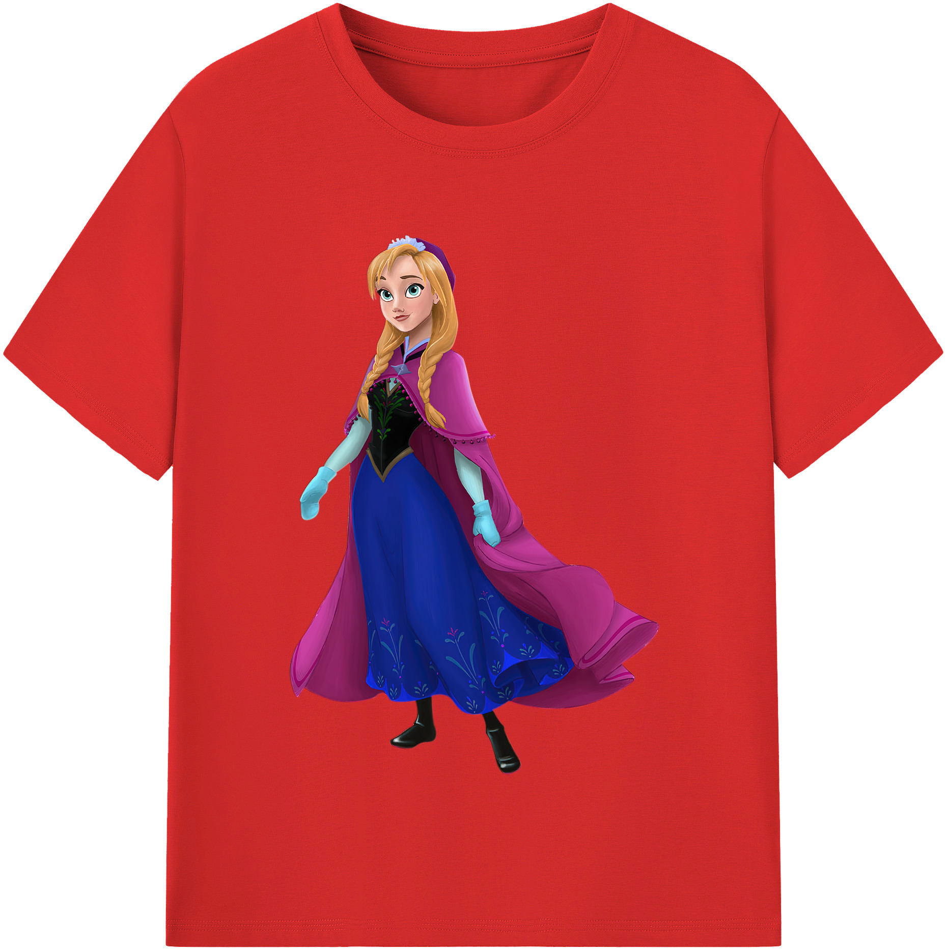 （画像用） アナと雪の女王 アンナ エルサ Frozen Anna Elsa レディースカジュアルプリントTシャツ（綿100％）