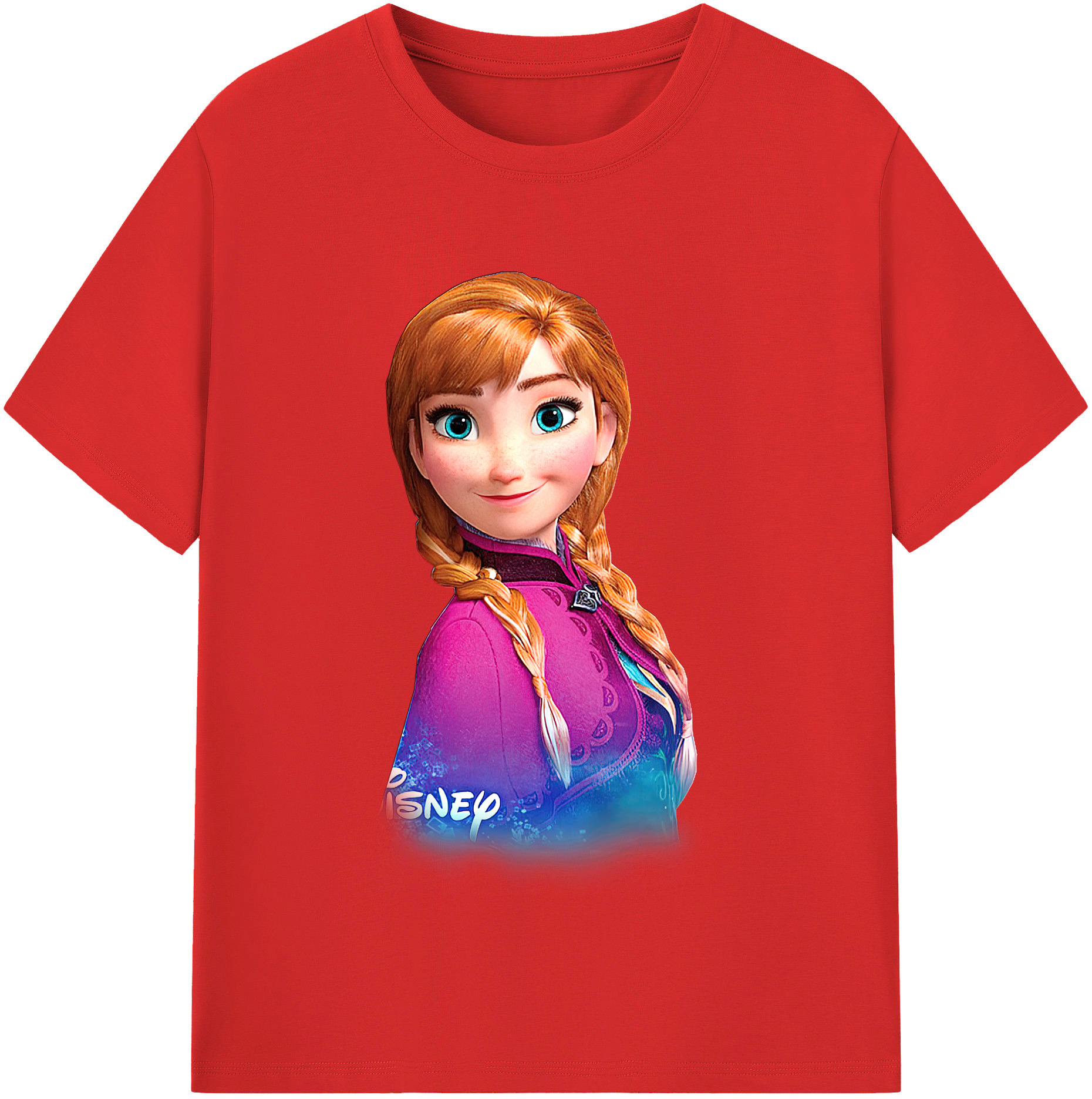 （画像用） アナと雪の女王 アンナ エルサ Frozen Anna Elsa レディースカジュアルプリントTシャツ（綿100％）