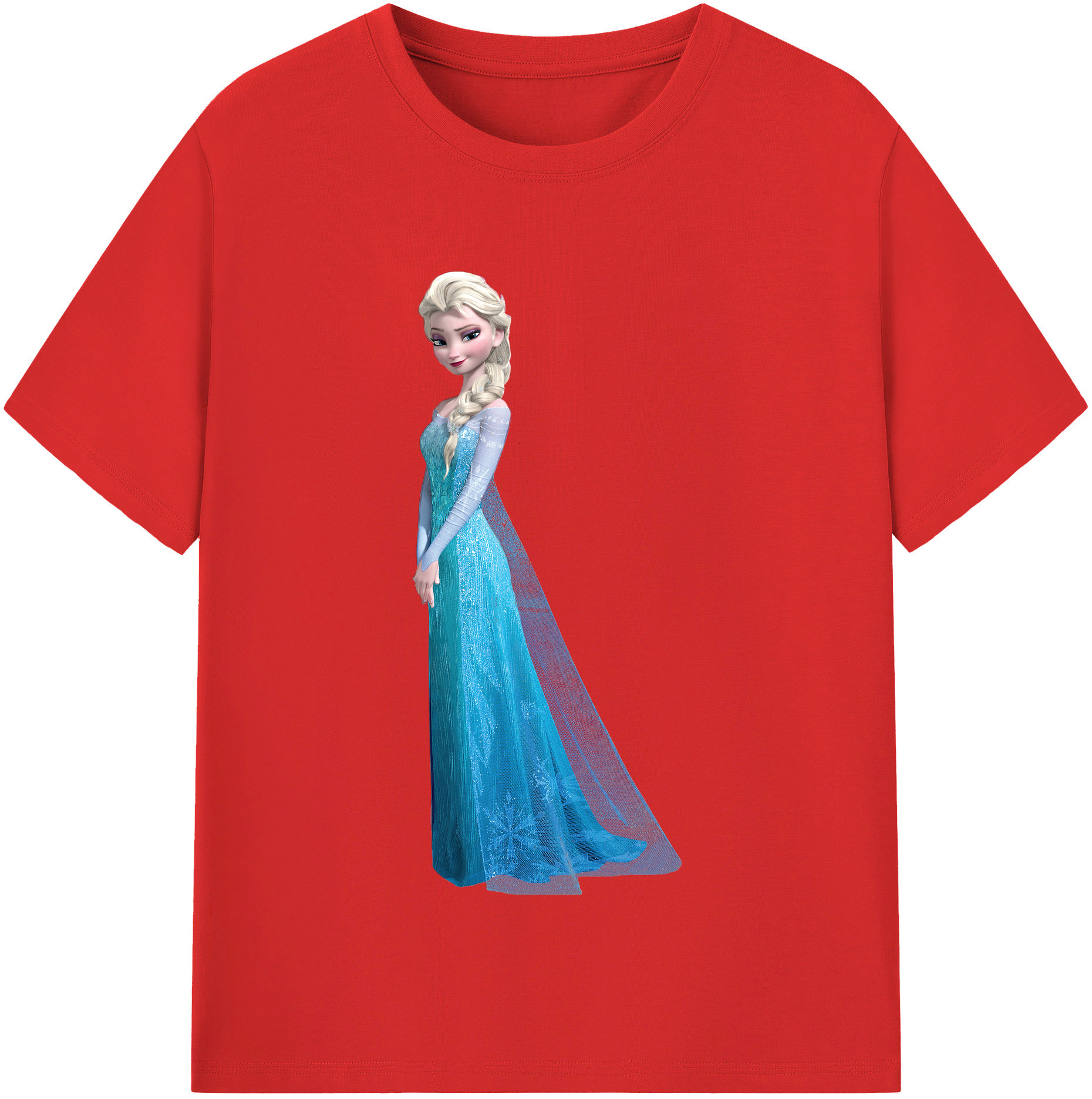 （画像用） アナと雪の女王 アンナ エルサ Frozen Anna Elsa レディースカジュアルプリントTシャツ（綿100％）