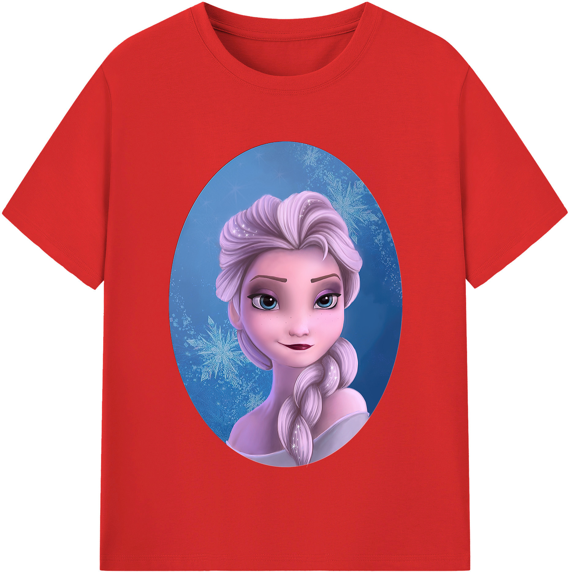 （画像用） アナと雪の女王 アンナ エルサ Frozen Anna Elsa レディースカジュアルプリントTシャツ（綿100％）