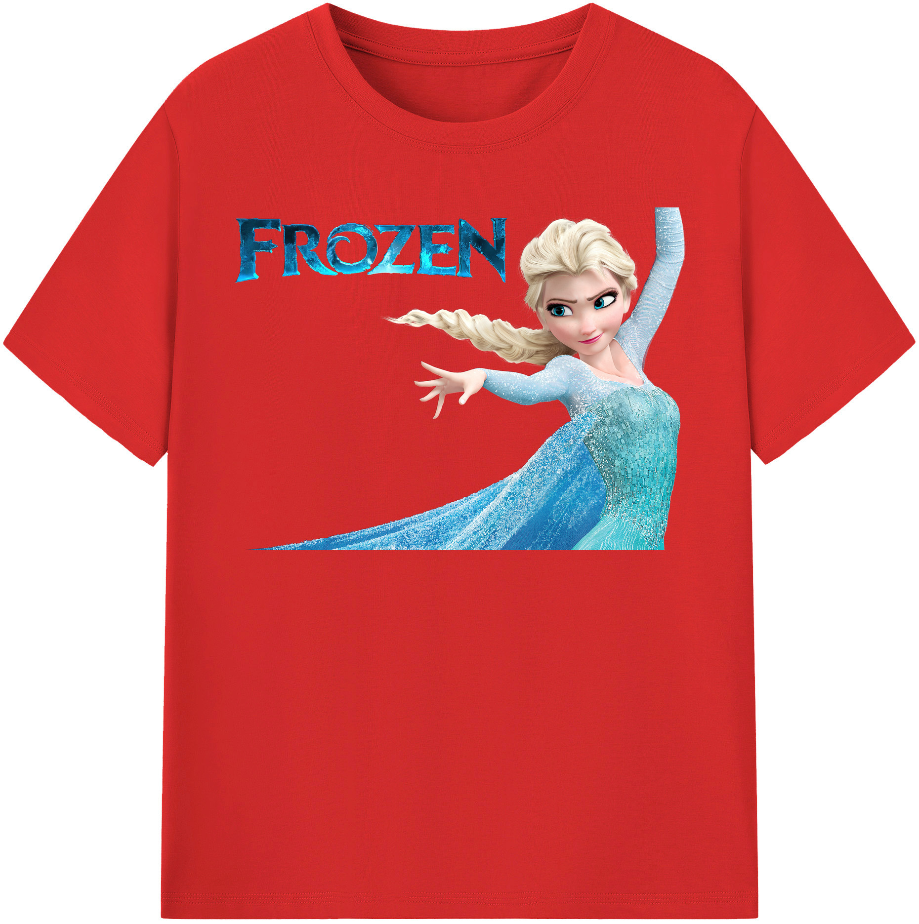 （画像用） アナと雪の女王 アンナ エルサ Frozen Anna Elsa レディースカジュアルプリントTシャツ（綿100％）