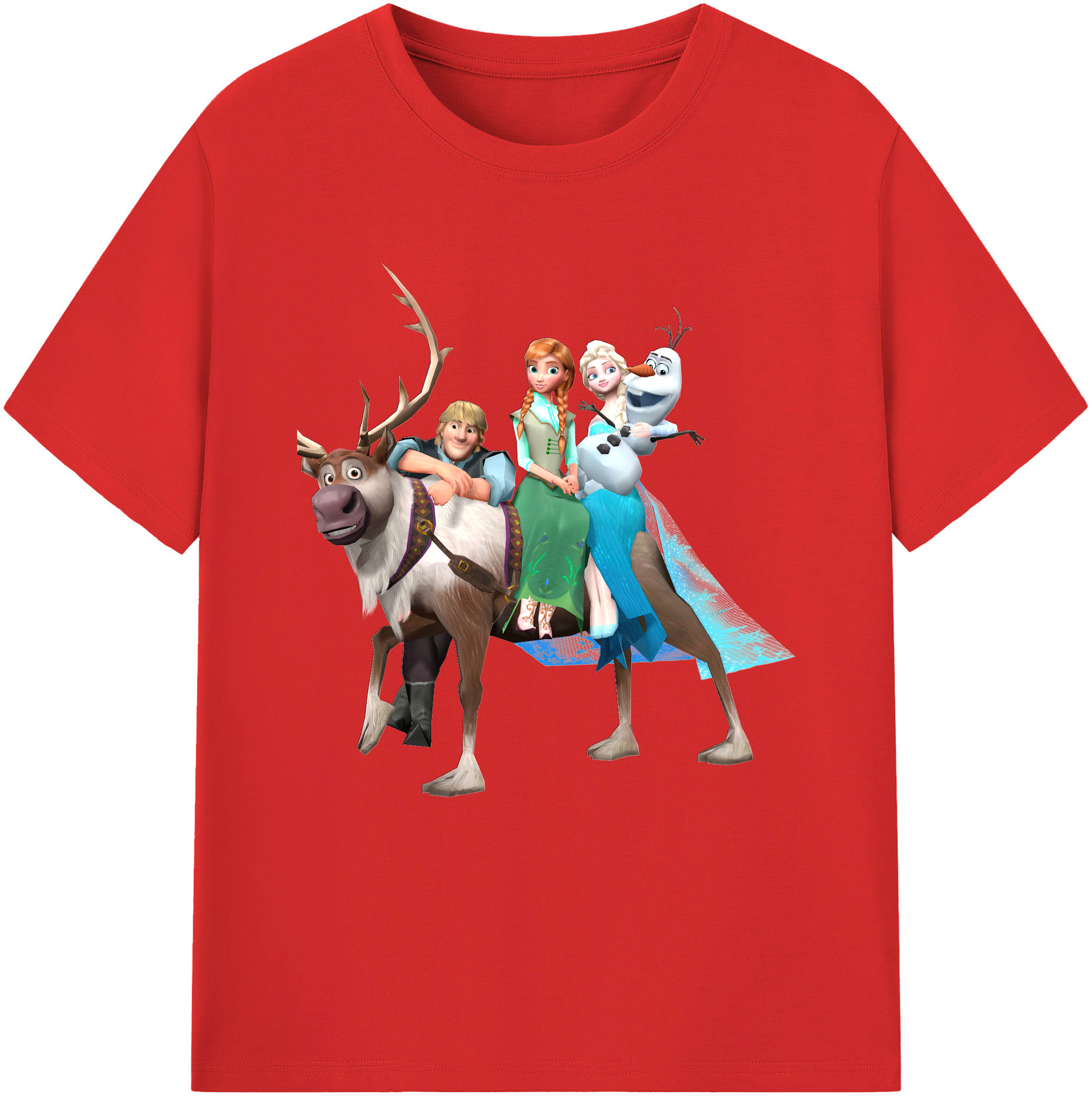 （画像用） アナと雪の女王 アンナ エルサ Frozen Anna Elsa レディースカジュアルプリントTシャツ（綿100％）