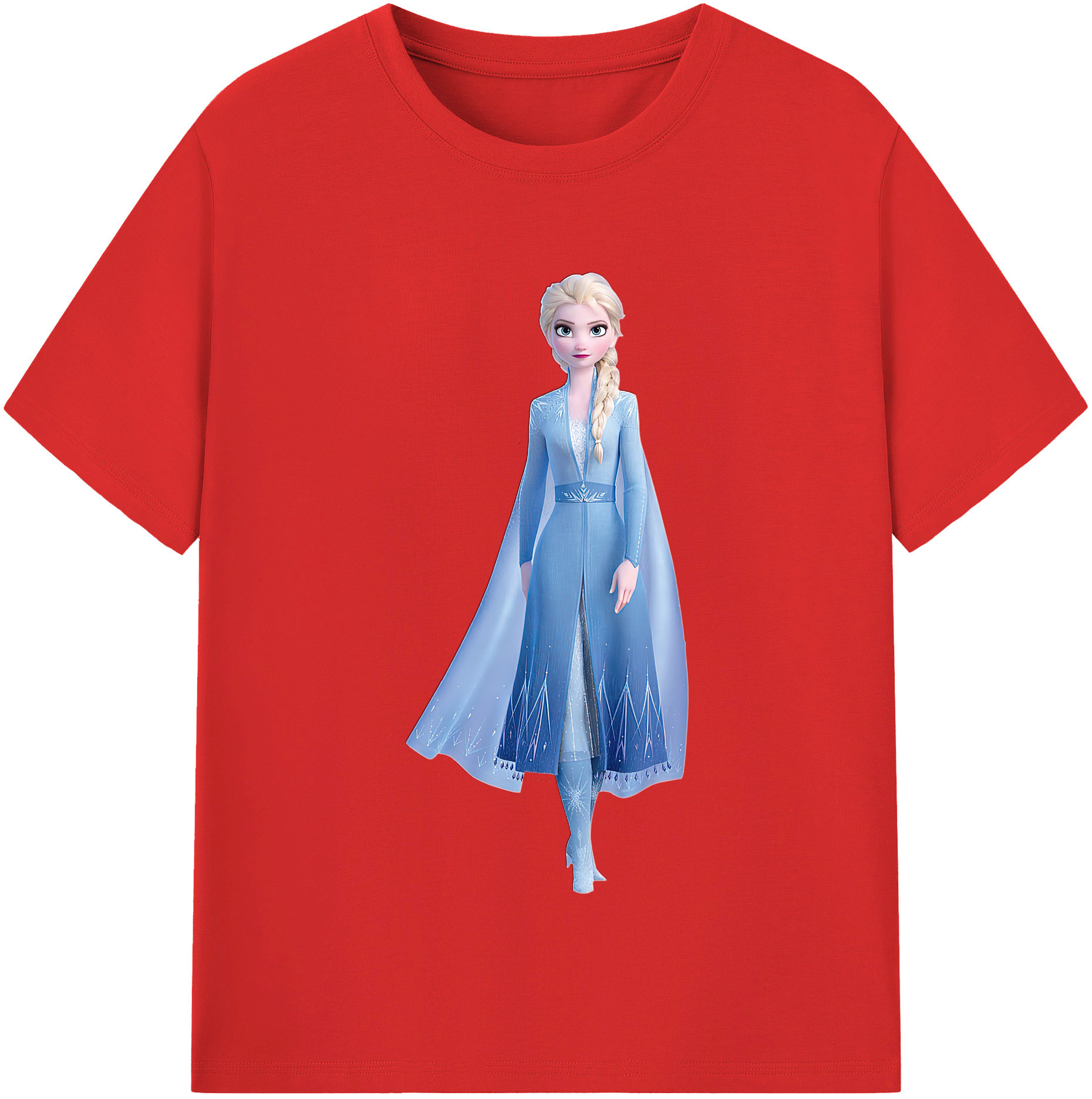 （画像用） アナと雪の女王 アンナ エルサ Frozen Anna Elsa レディースカジュアルプリントTシャツ（綿100％）