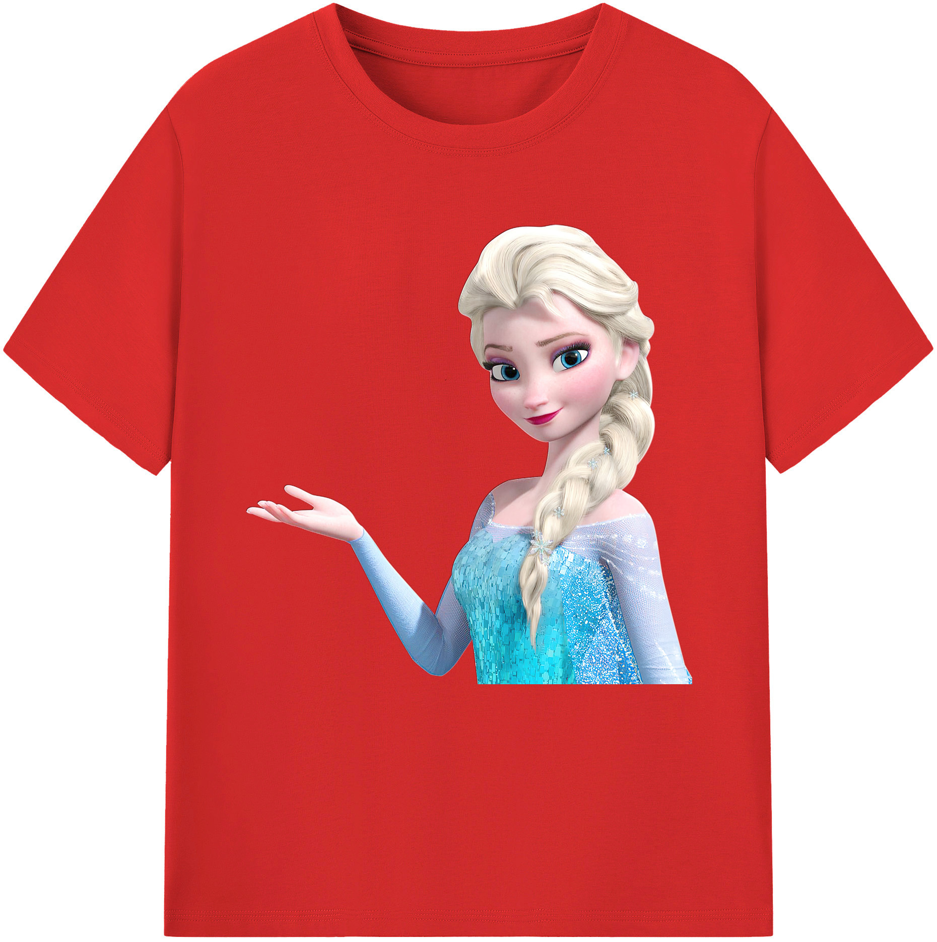 （画像用） アナと雪の女王 アンナ エルサ Frozen Anna Elsa レディースカジュアルプリントTシャツ（綿100％）