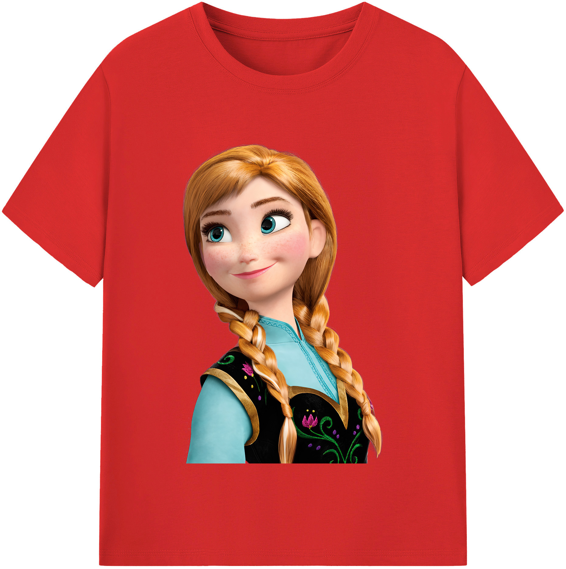 （画像用） アナと雪の女王 アンナ エルサ Frozen Anna Elsa レディースカジュアルプリントTシャツ（綿100％）