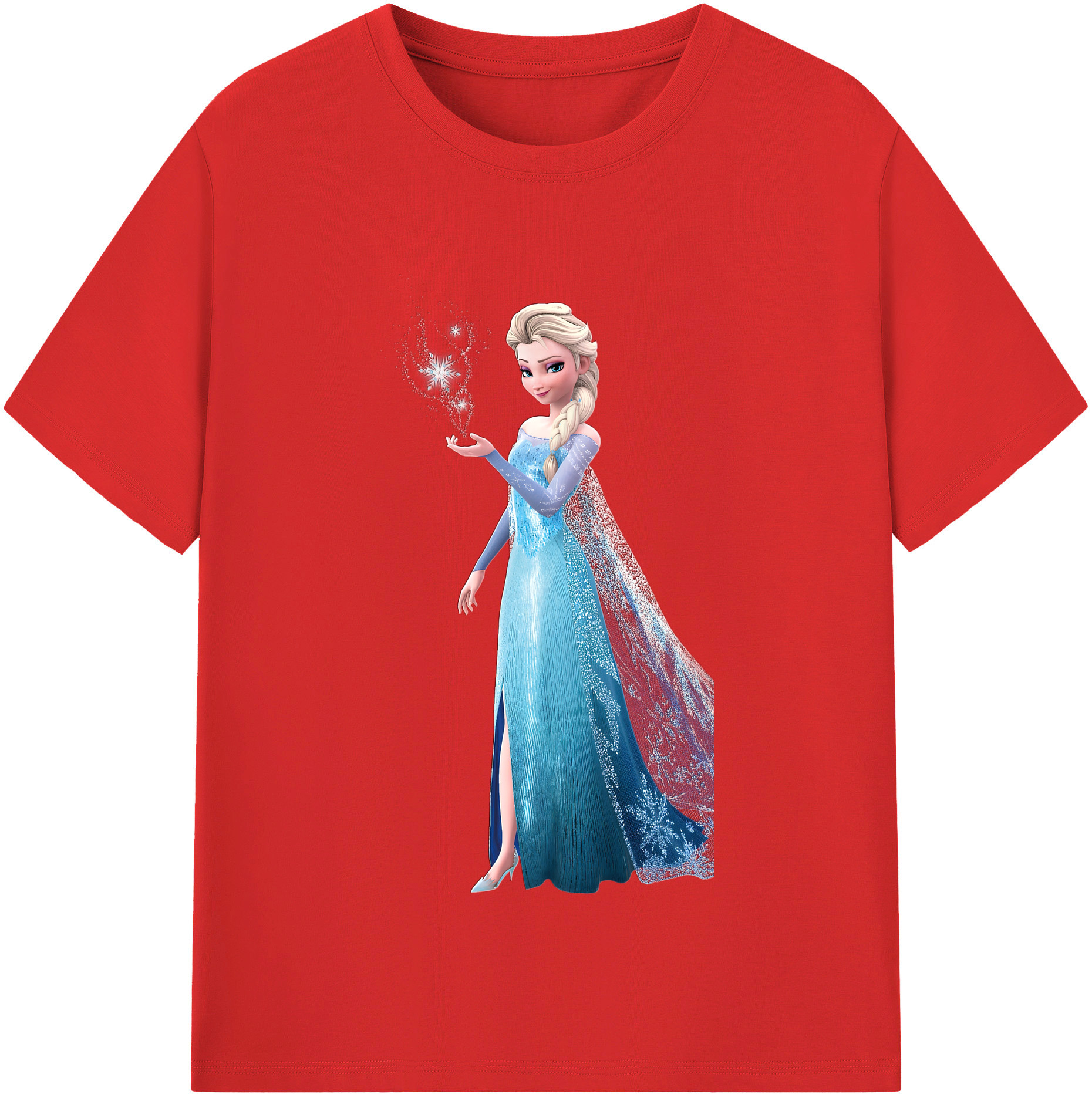 （画像用） アナと雪の女王 アンナ エルサ Frozen Anna Elsa レディースカジュアルプリントTシャツ（綿100％）