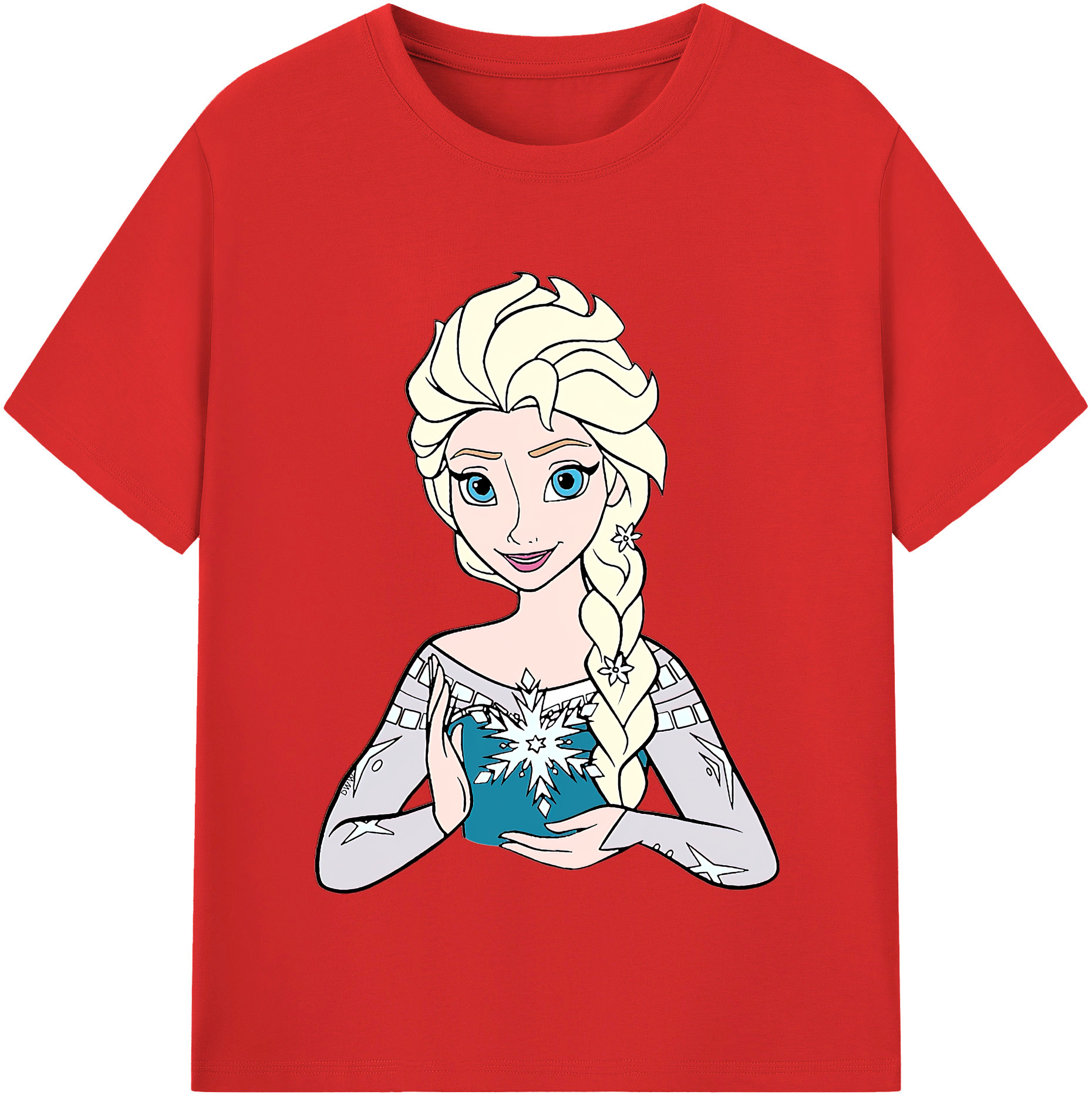 （画像用） アナと雪の女王 アンナ エルサ Frozen Anna Elsa レディースカジュアルプリントTシャツ（綿100％）