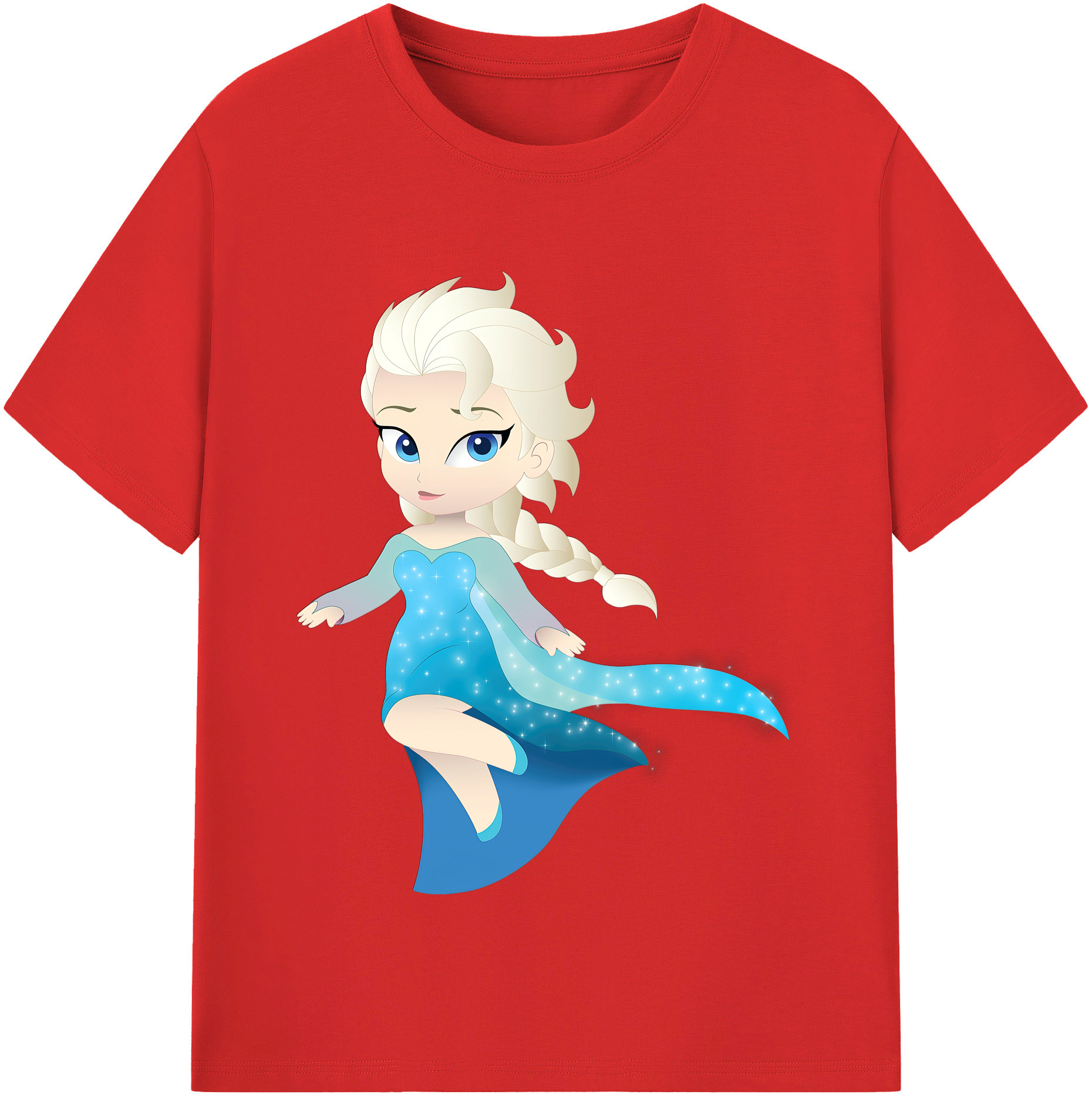 （画像用） アナと雪の女王 アンナ エルサ Frozen Anna Elsa レディースカジュアルプリントTシャツ（綿100％）