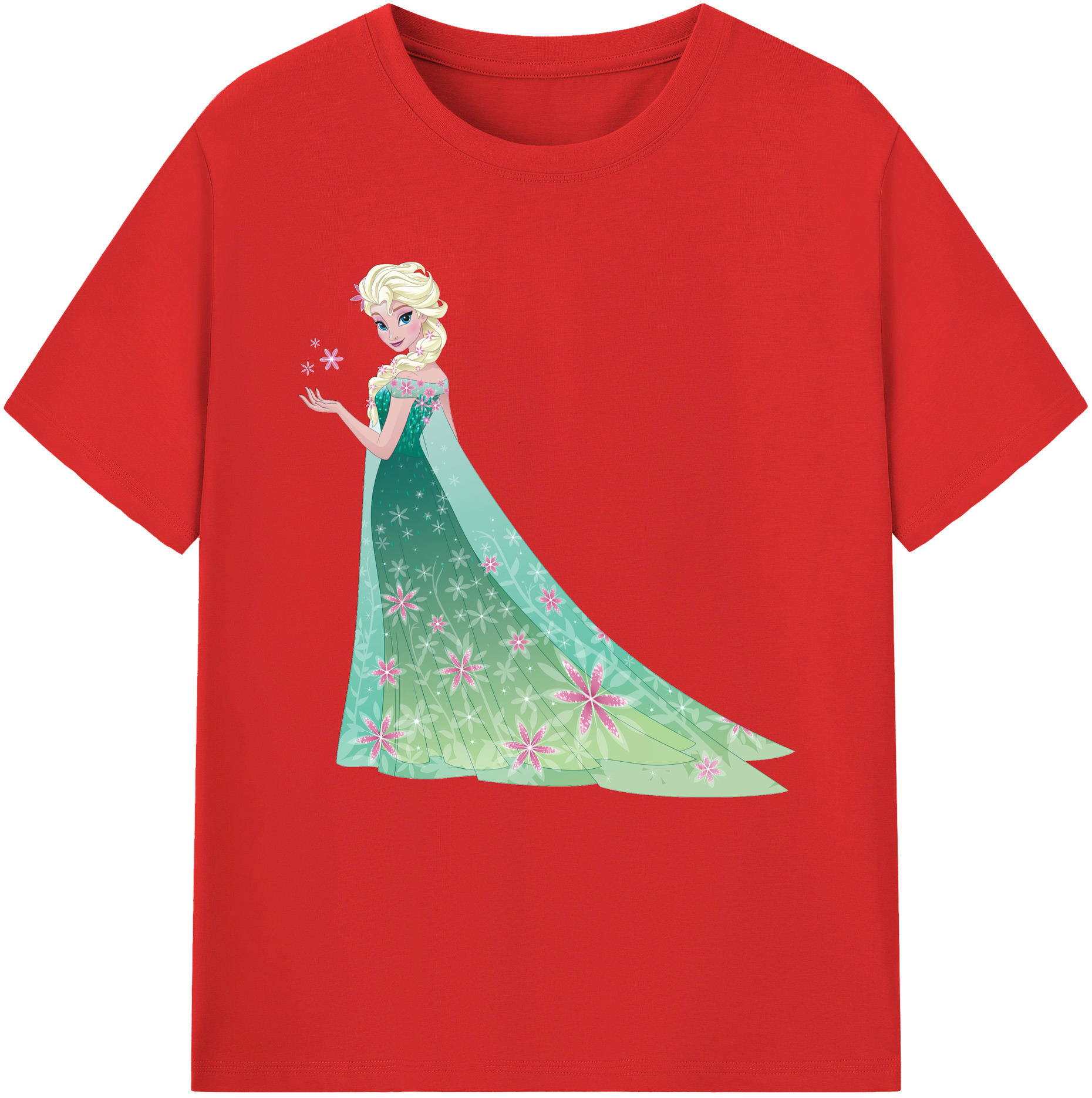 （画像用） アナと雪の女王 アンナ エルサ Frozen Anna Elsa レディースカジュアルプリントTシャツ（綿100％）