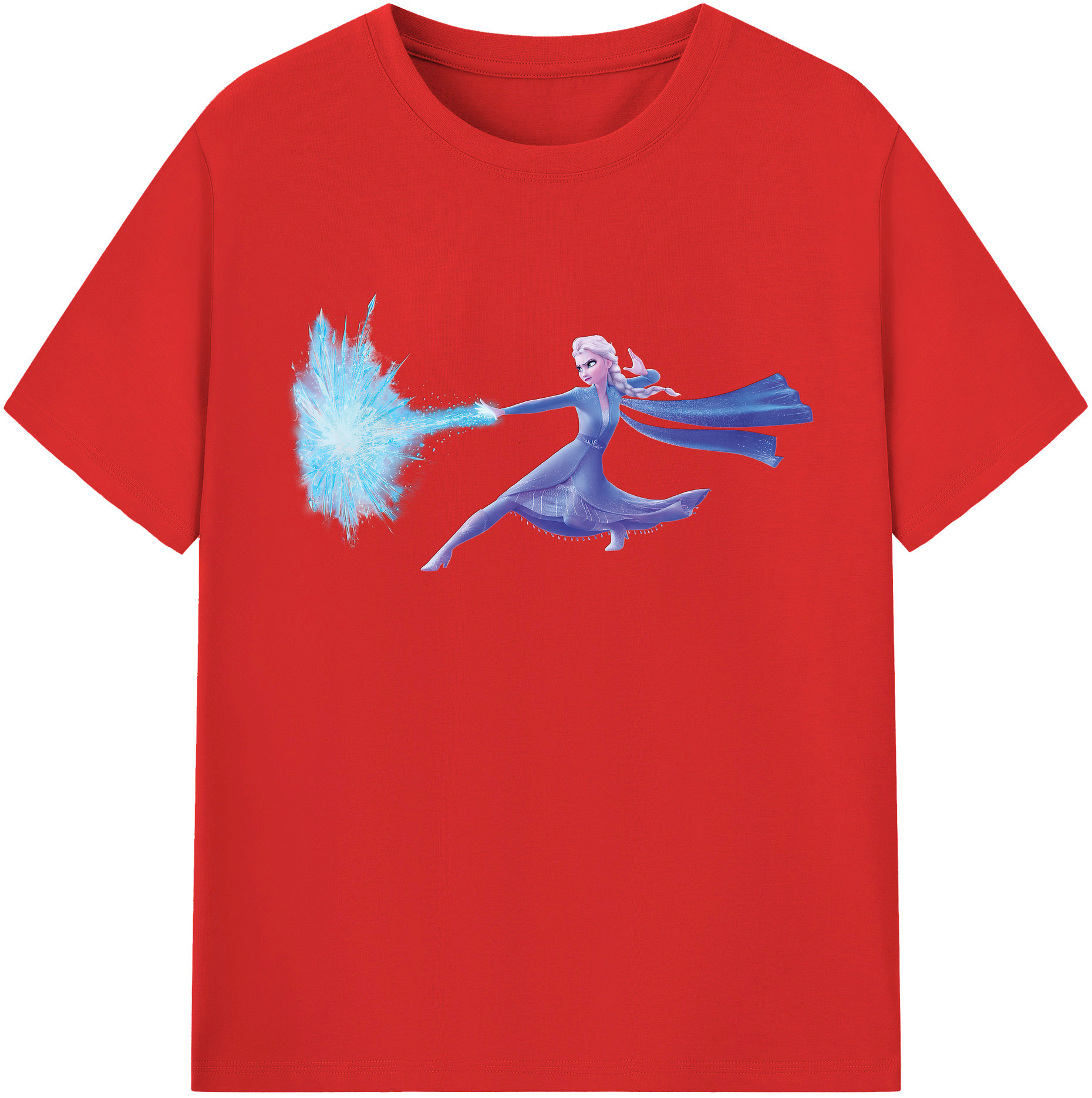 （画像用） アナと雪の女王 アンナ エルサ Frozen Anna Elsa レディースカジュアルプリントTシャツ（綿100％）